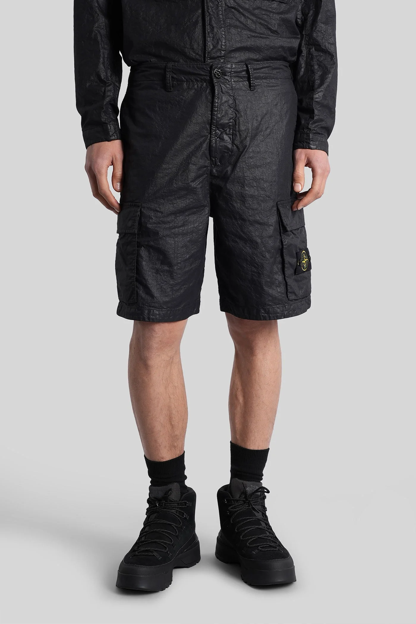 Shorts in black polyamide