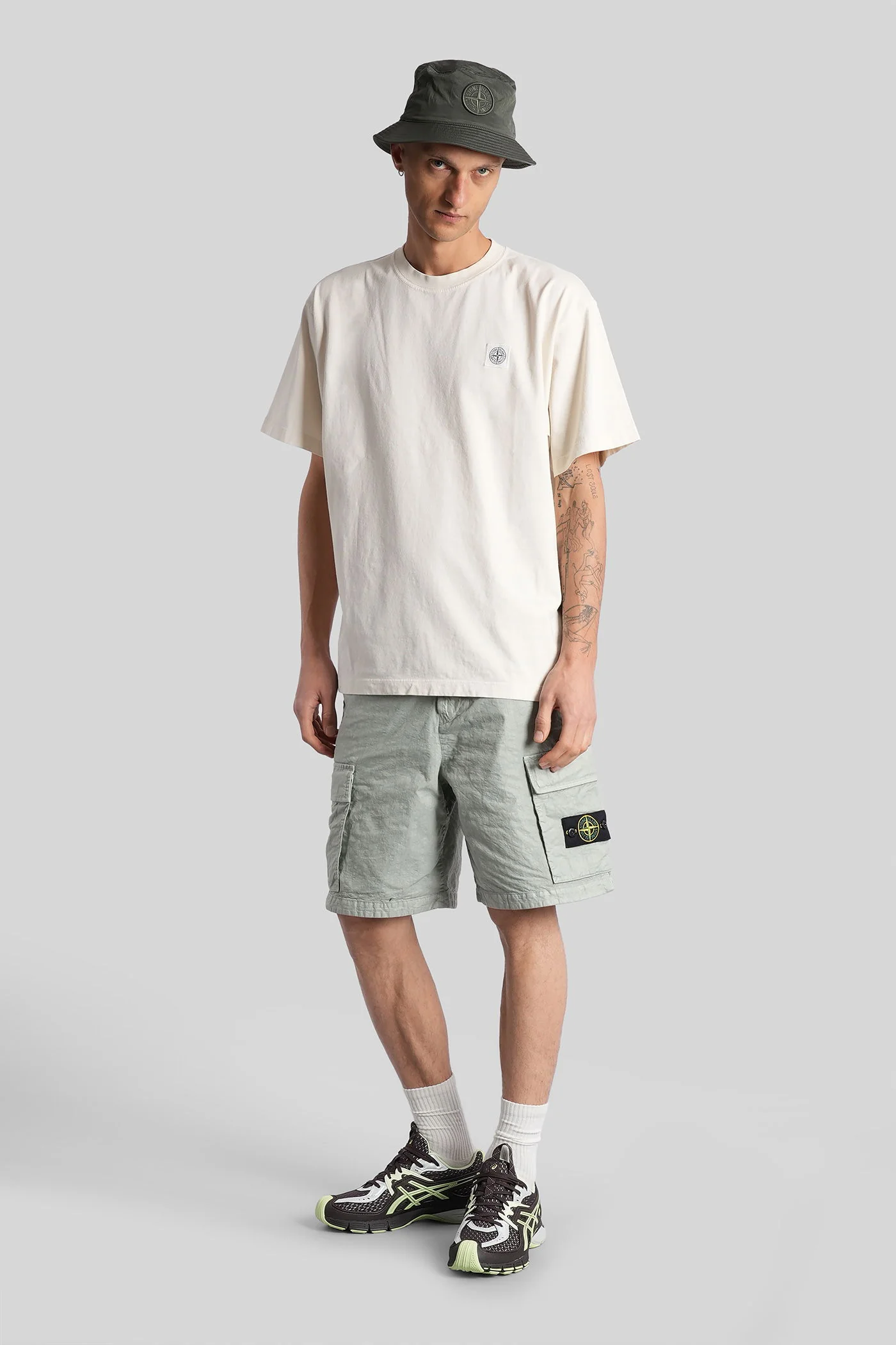 Shorts in green polyamide - Image 2