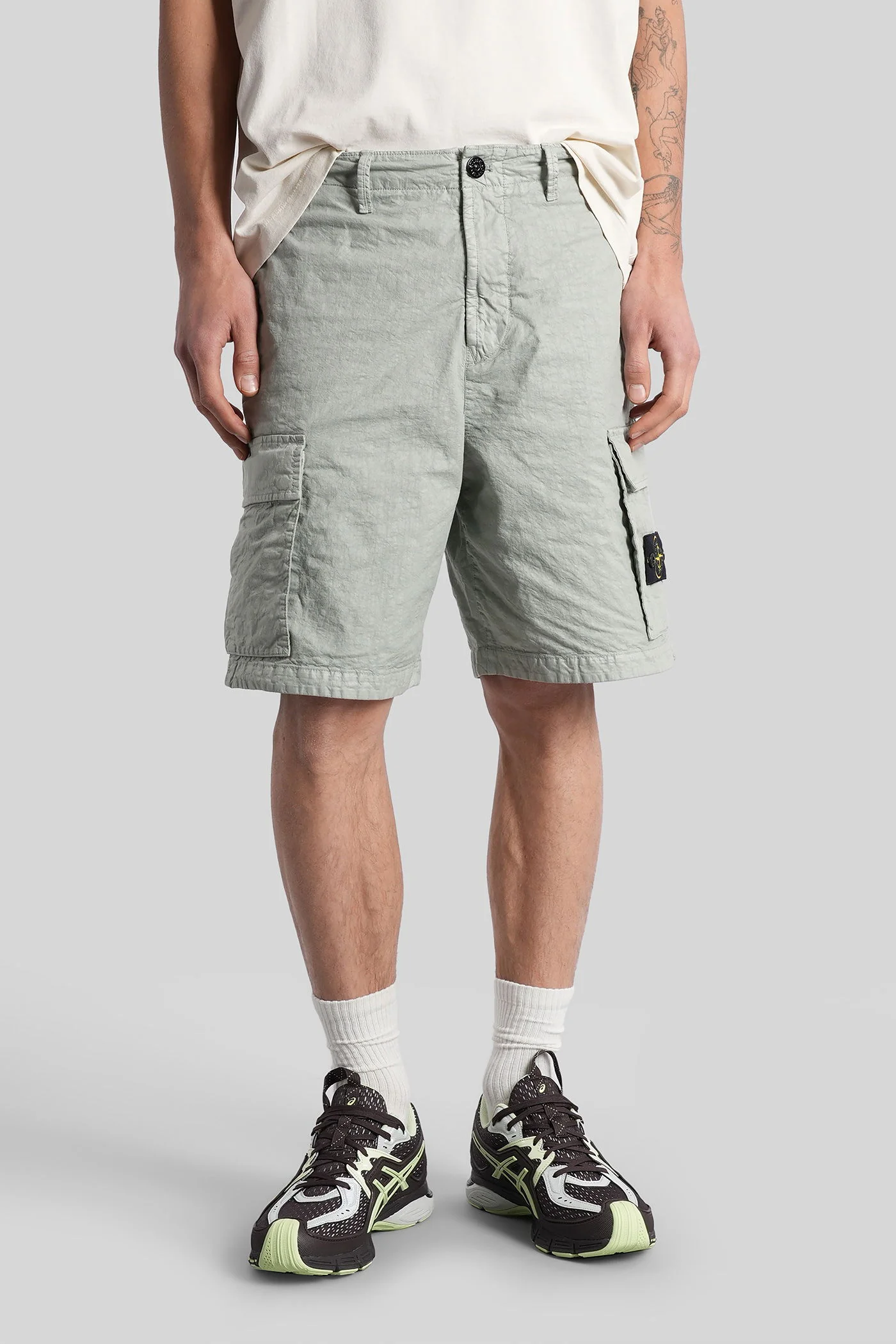 Shorts in green polyamide - Image 6