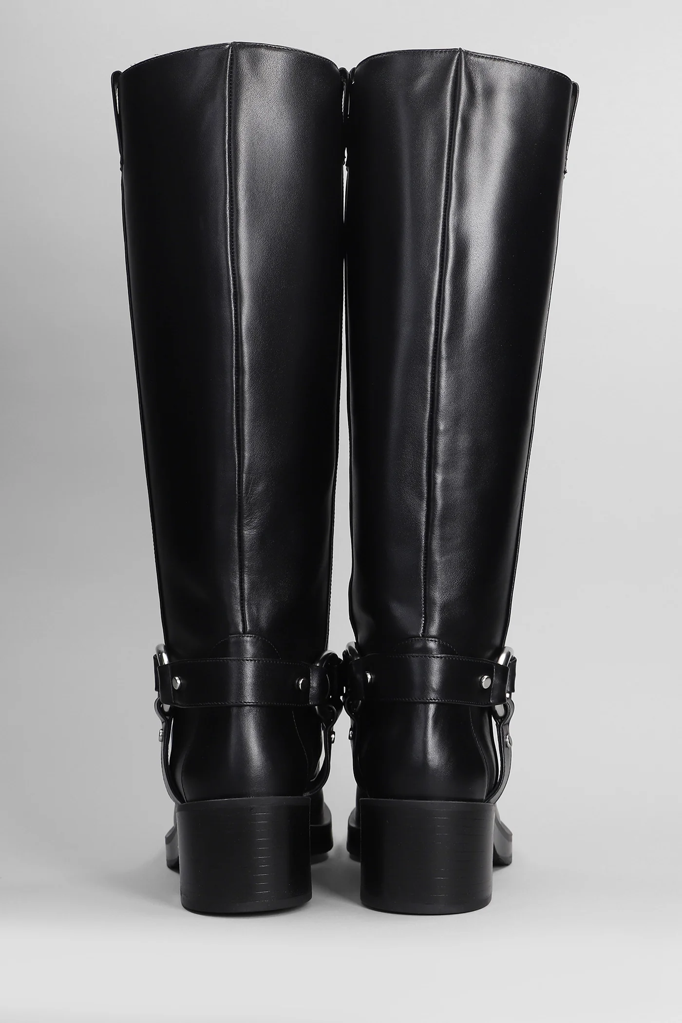 Jax High heels boots in black leather - Image 4