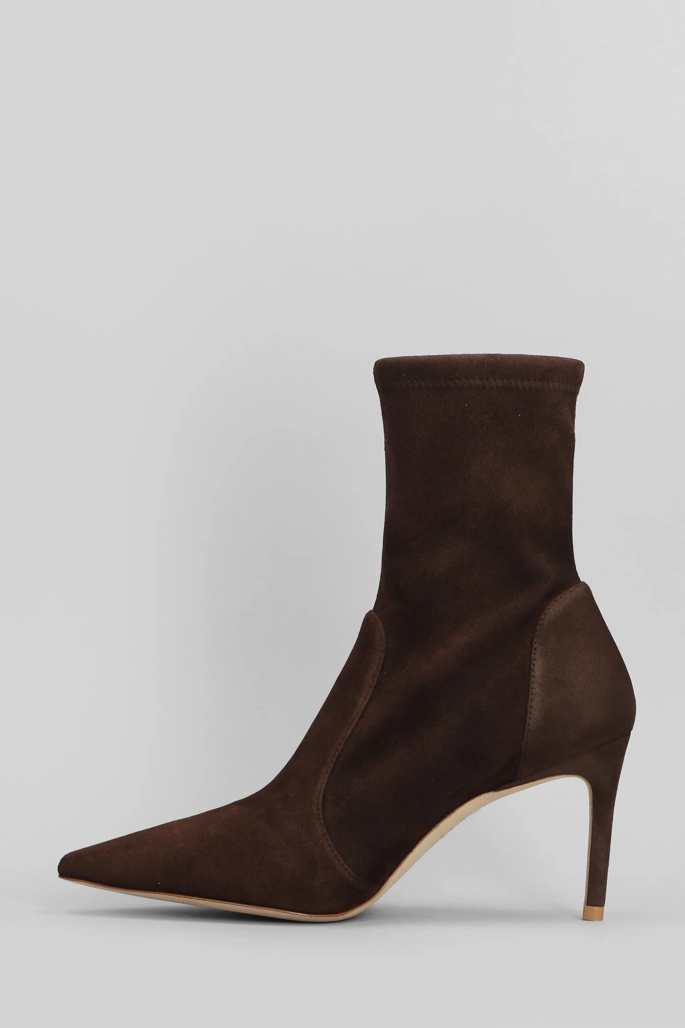 Stuart 85 High heels Ankle boots in brown suede - Image 3