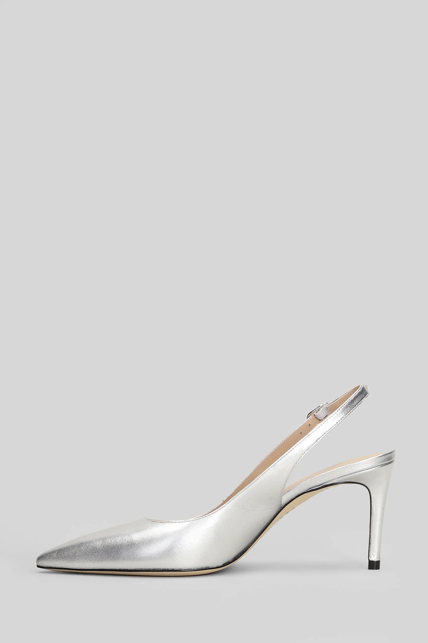 Stuart Power 75 Pumps in silver leather - Image 3