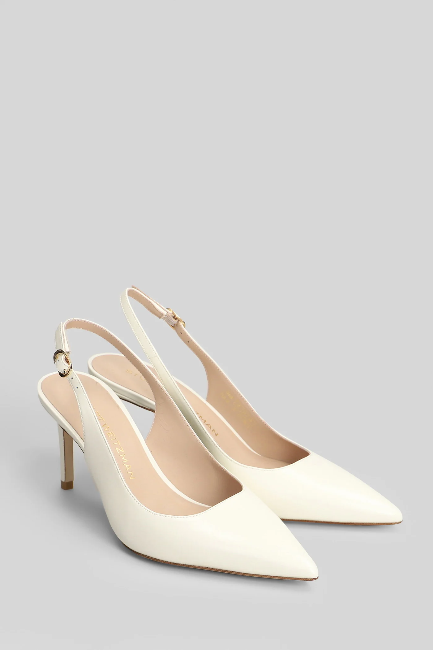 Stuart Power 75 Pumps in white leather - Image 2