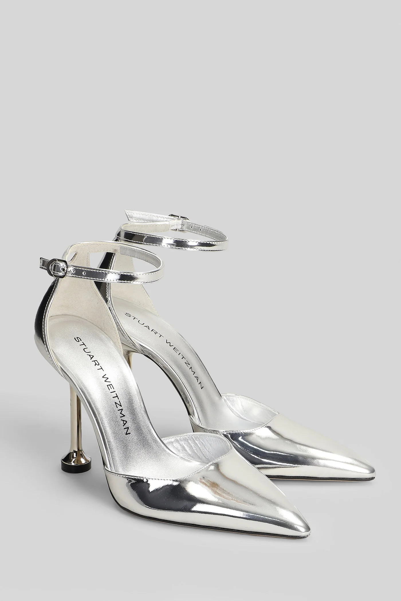 Stuartini 100 Pumps in silver leather - Image 2