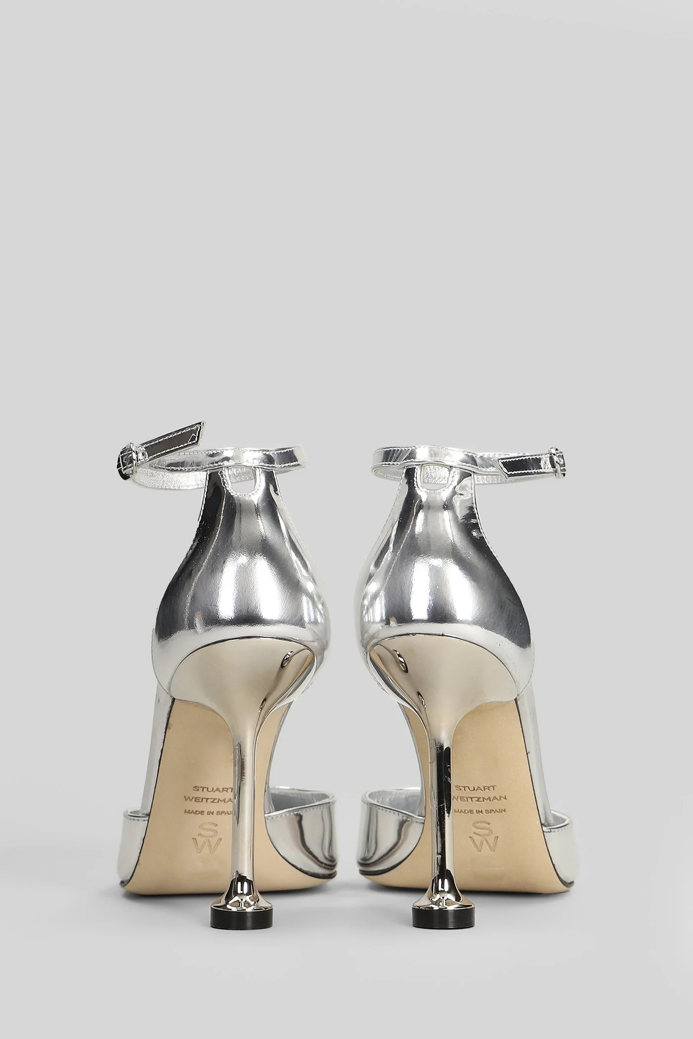 Stuartini 100 Pumps in silver leather - Image 4