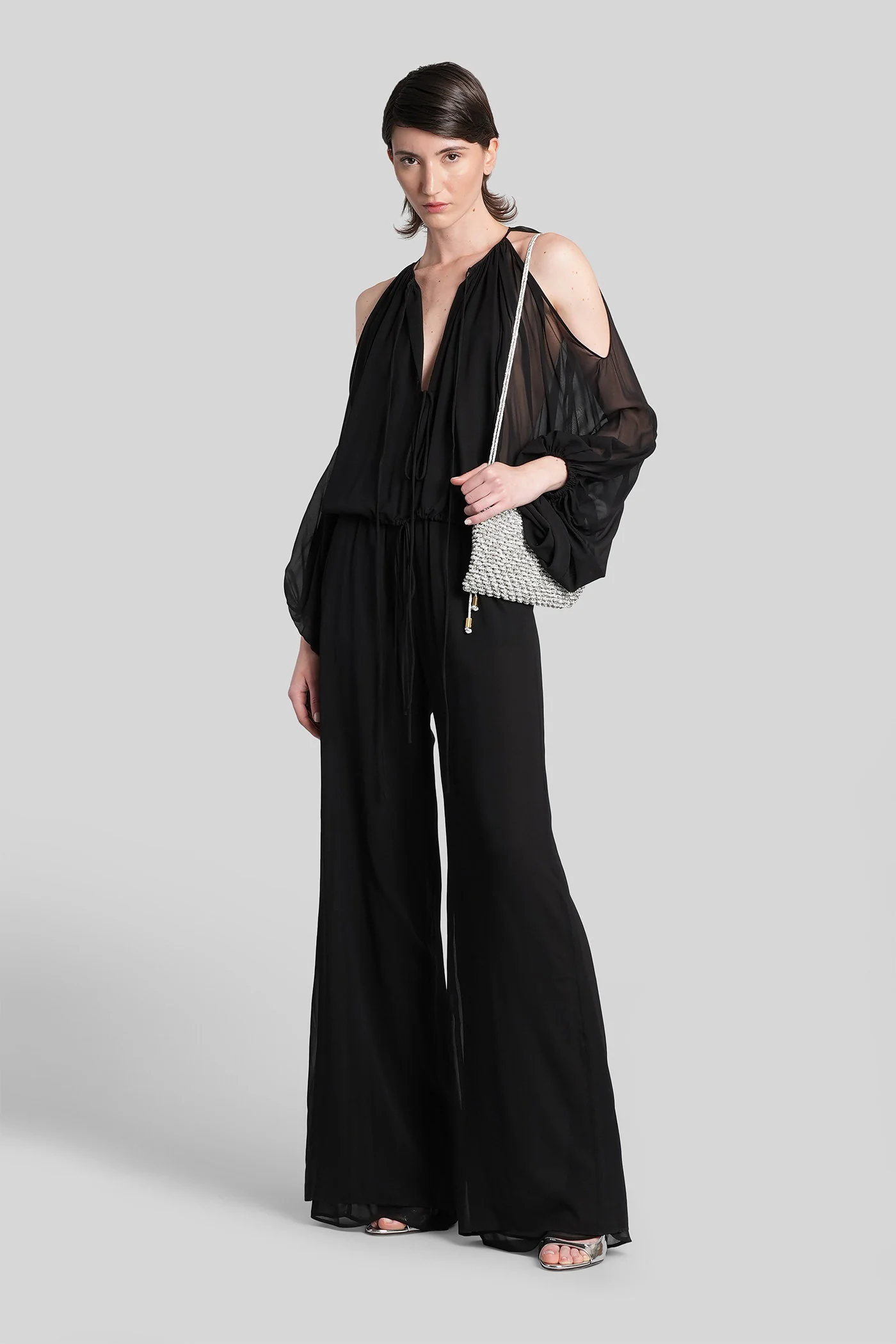 Lena Pants in black silk - Image 2