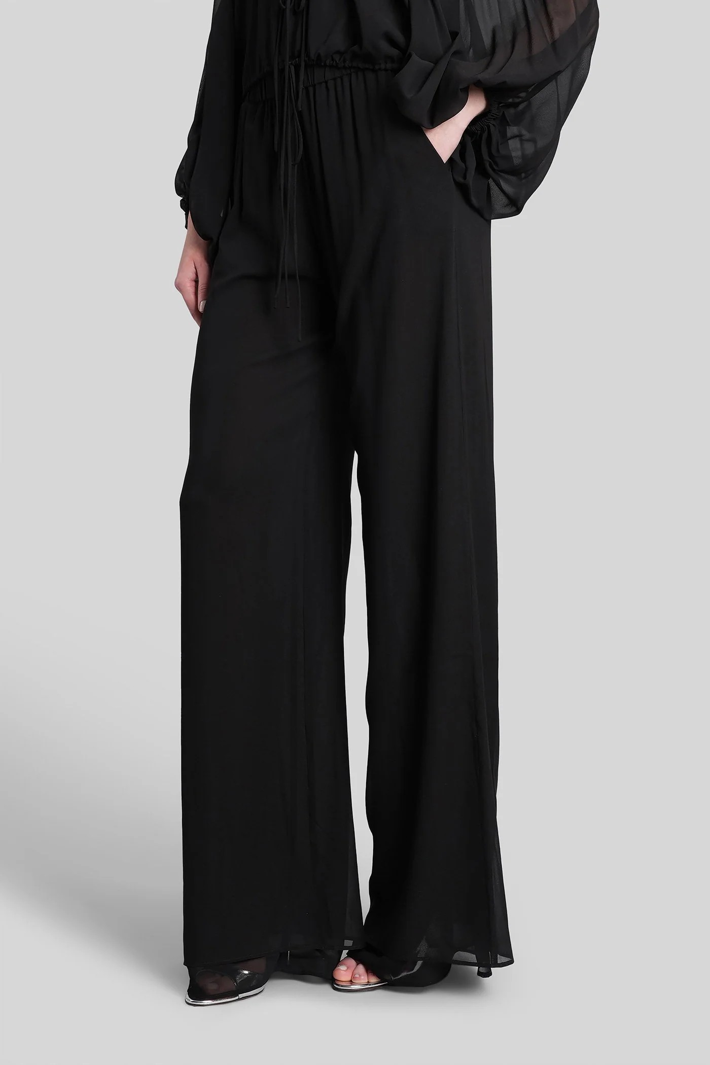 Lena Pants in black silk - Image 4