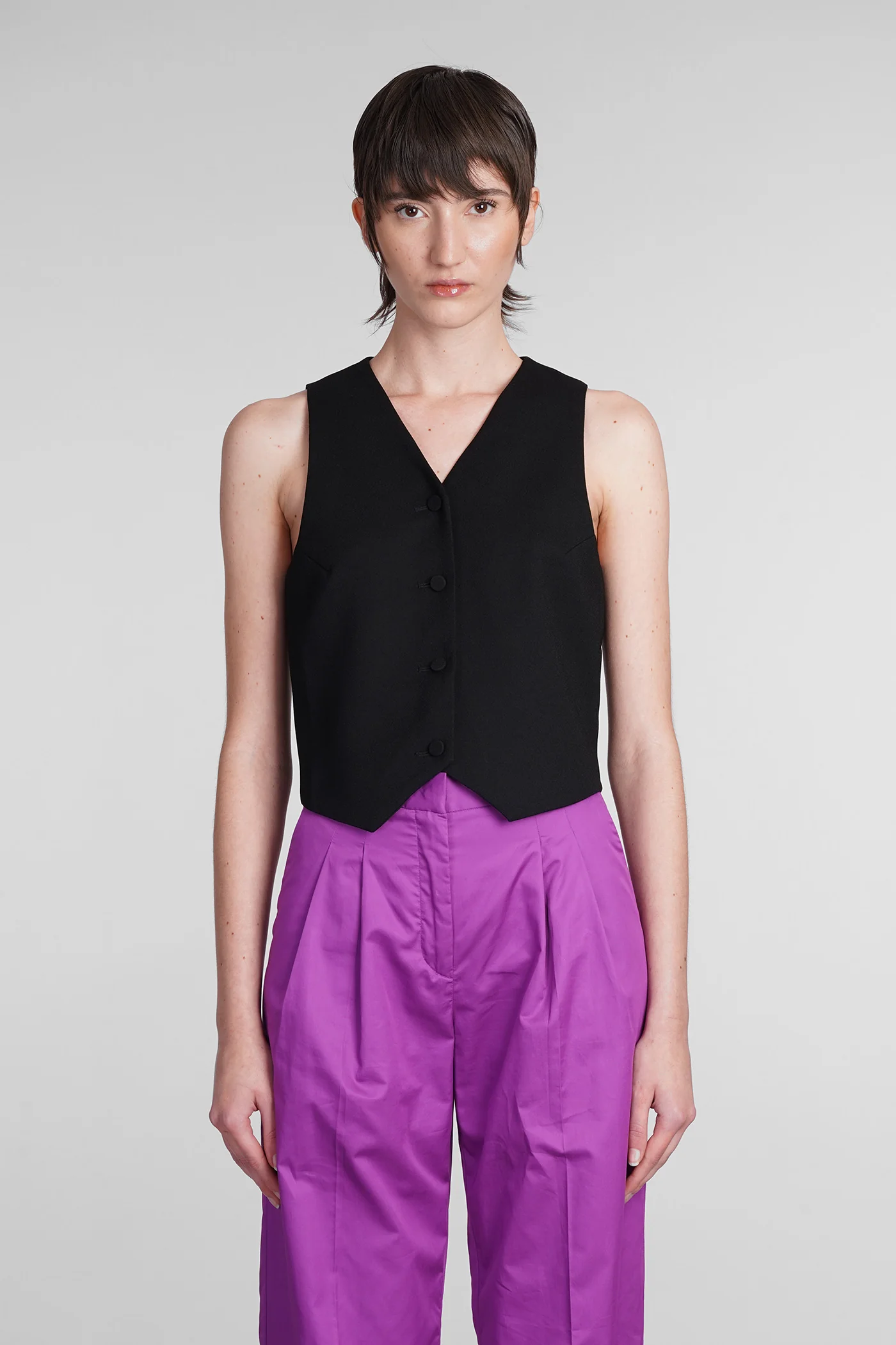 Pauline Vest in black polyester