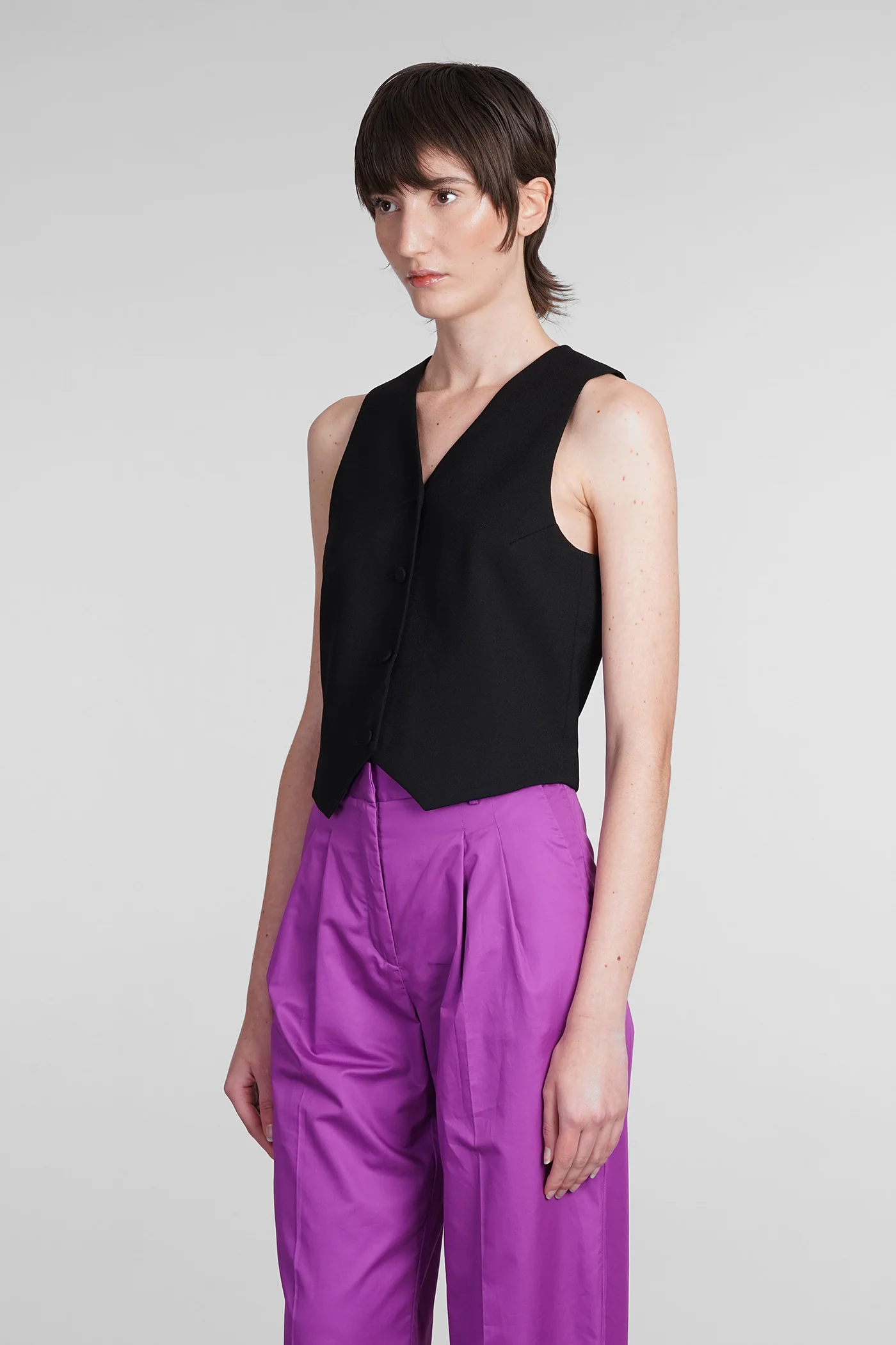 Pauline Vest in black polyester - Image 4