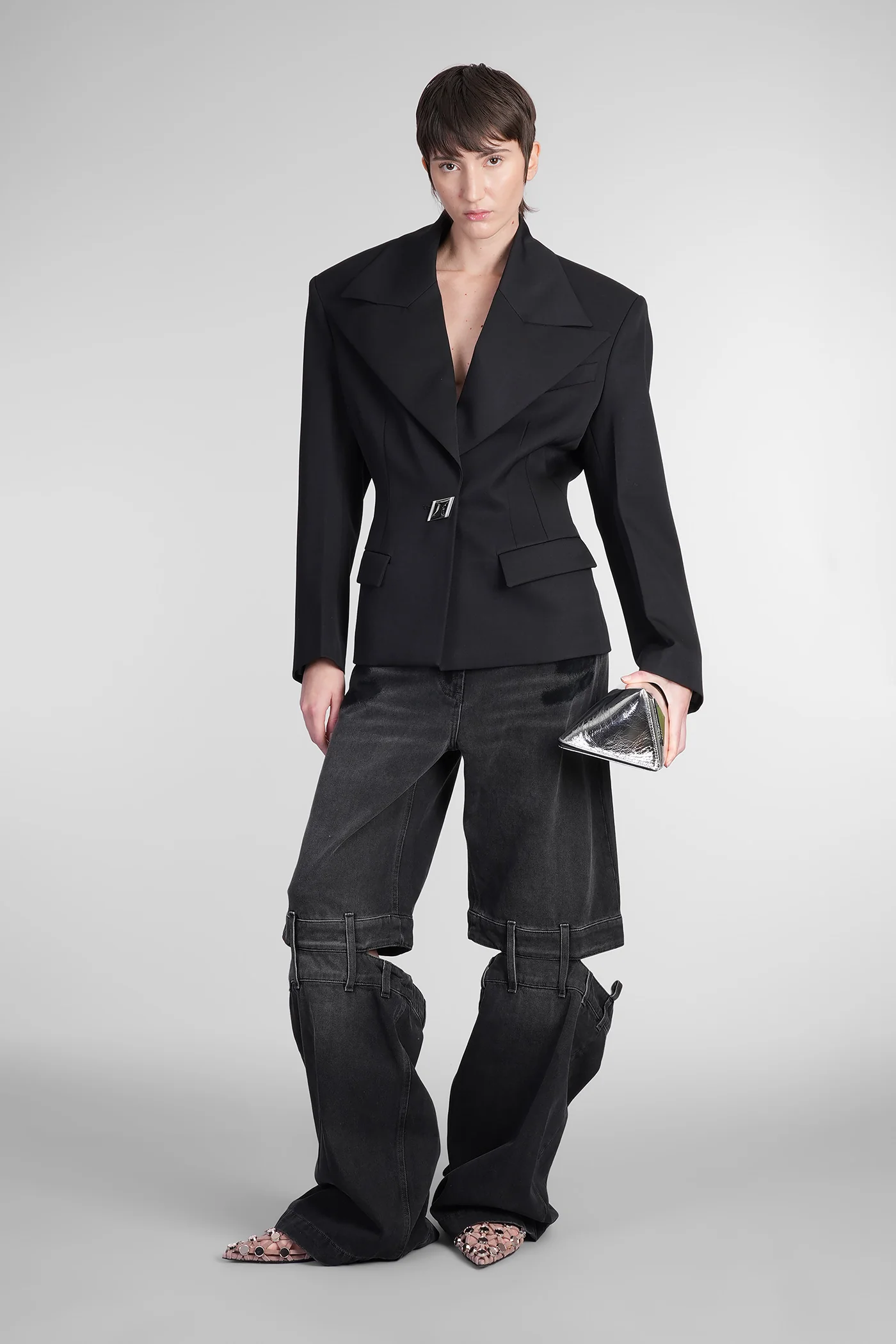 Blazer in black wool - Image 2