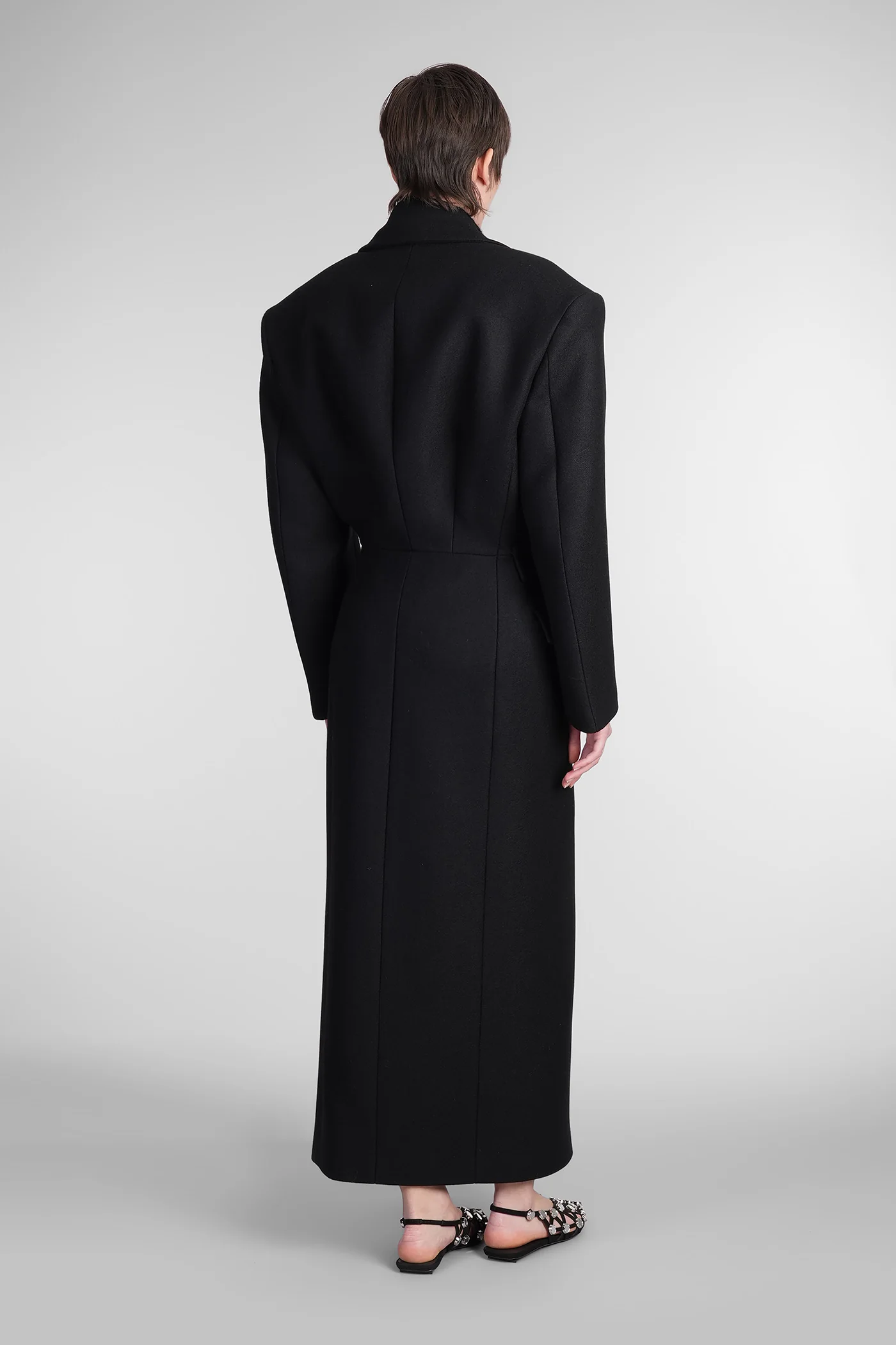 Coat in black wool - Image 3