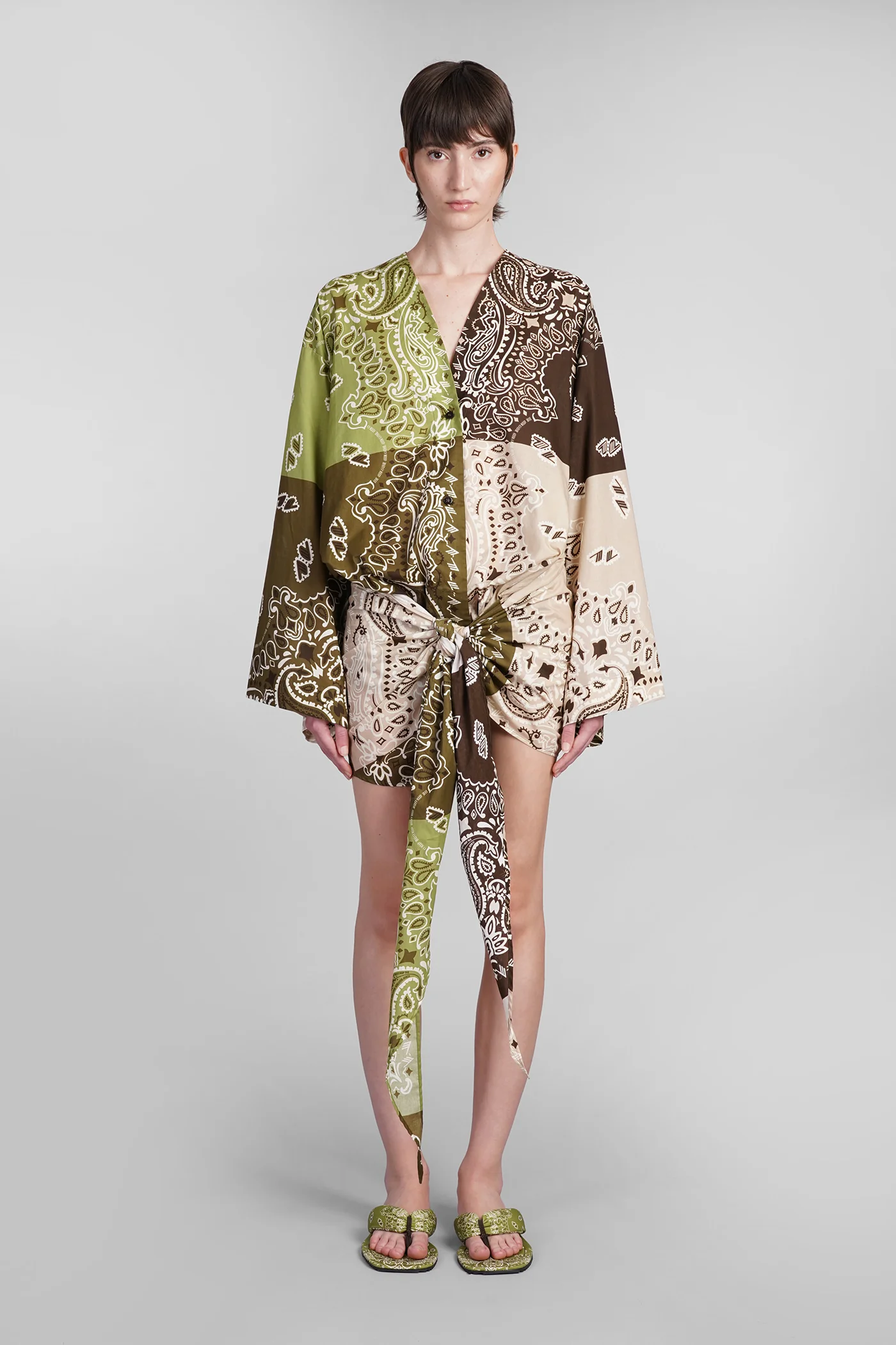 Dress woman  in multicolor cotton