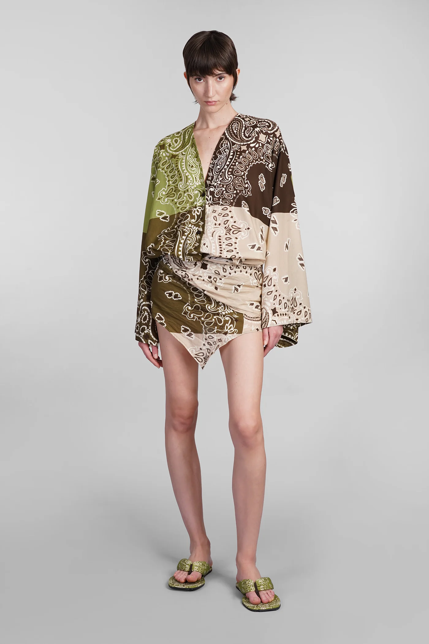 Dress woman  in multicolor cotton - Image 2