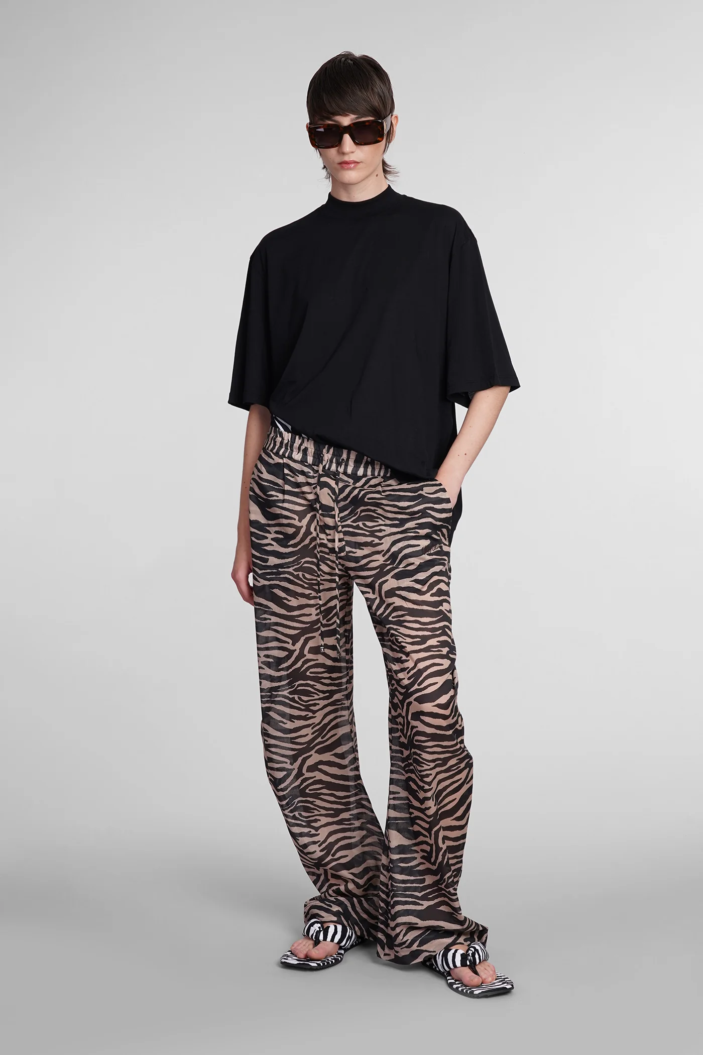 Pants in beige cotton - Image 2