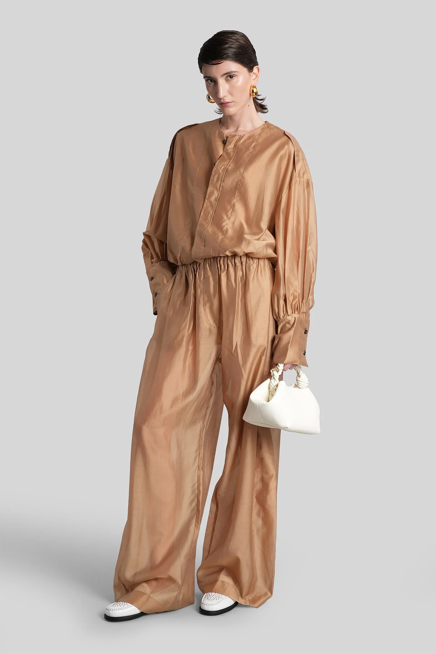 Dora 3119 Pants in beige wool and polyester - Image 2