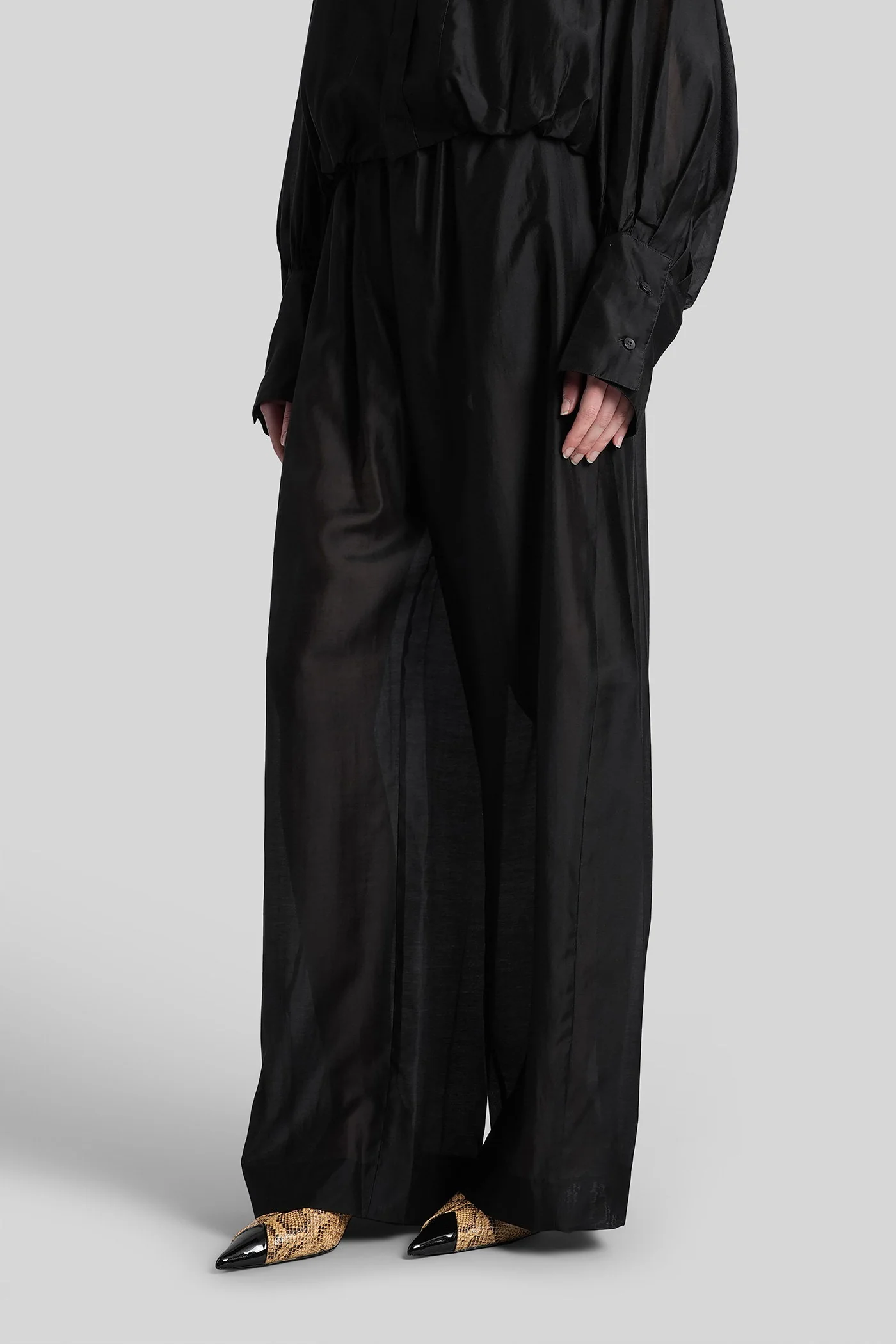 Dora 3119 Pants in black wool and polyester - Image 4