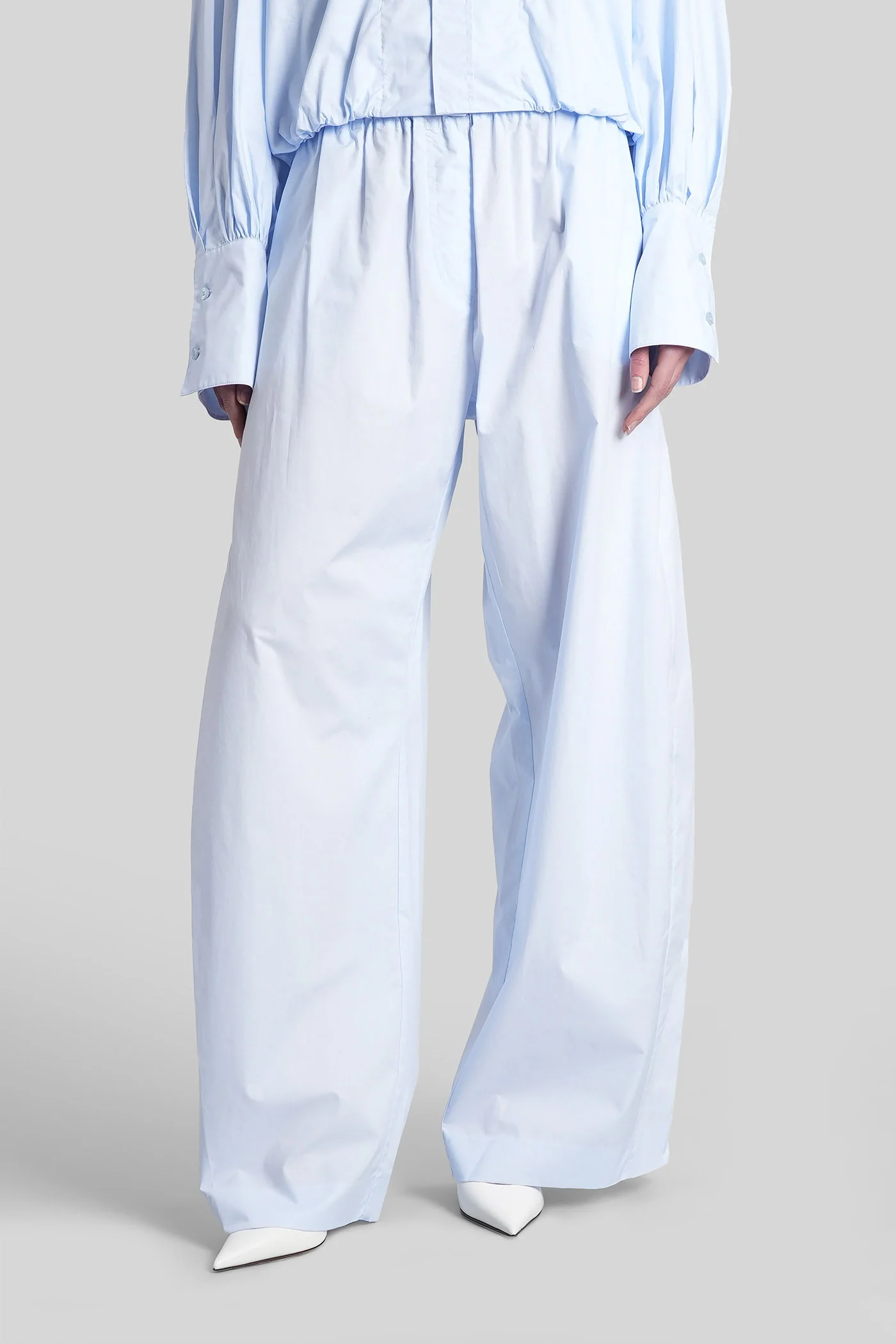 Dora 3119 Pants in cyan cotton