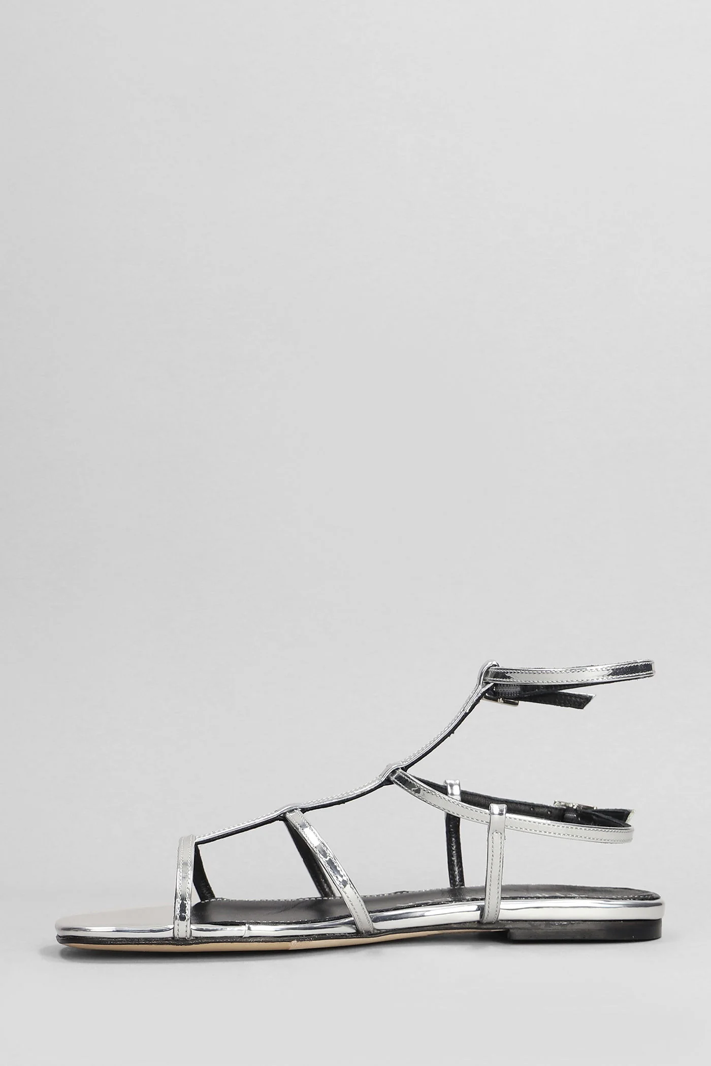 Flats in silver leather - Image 3