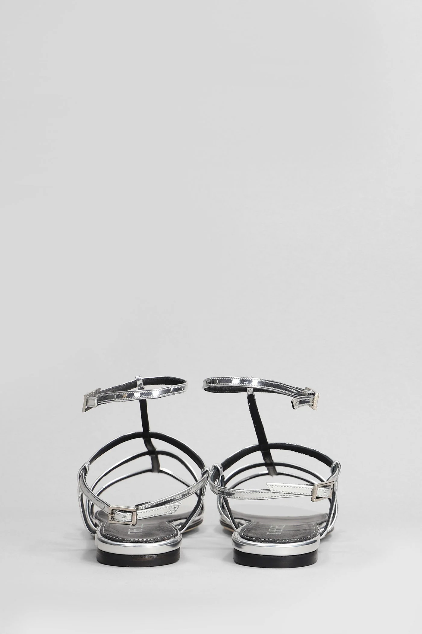 Flats in silver leather - Image 4