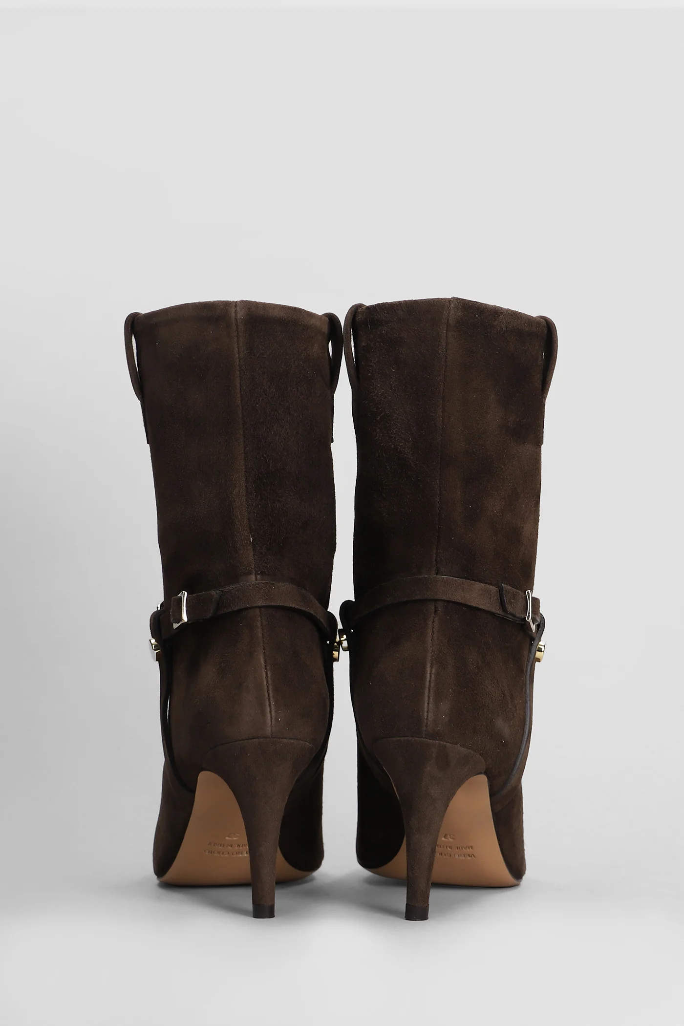 High heels Ankle boots in dark brown suede - Image 4