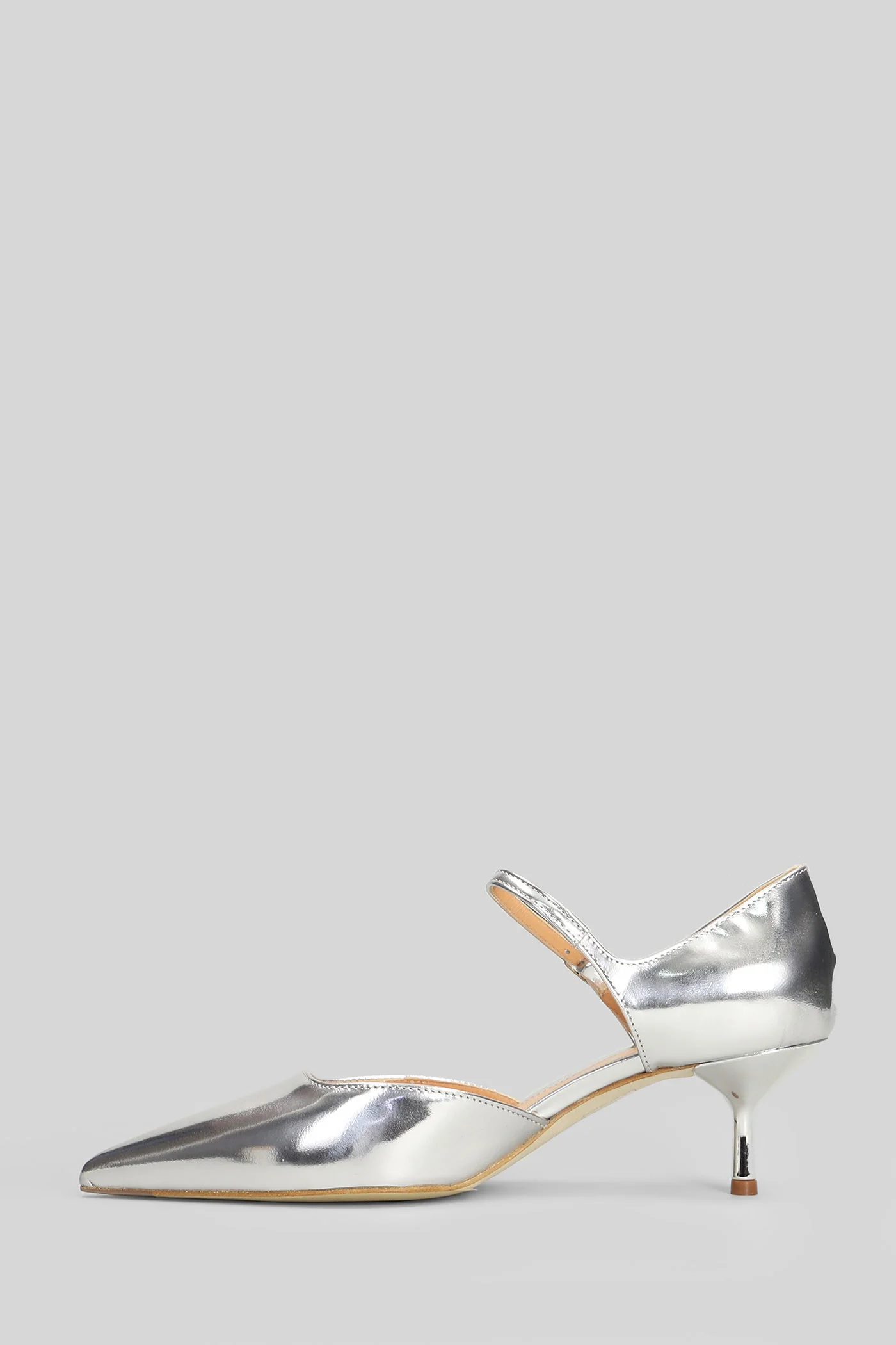 Pumps in silver leather - Image 3