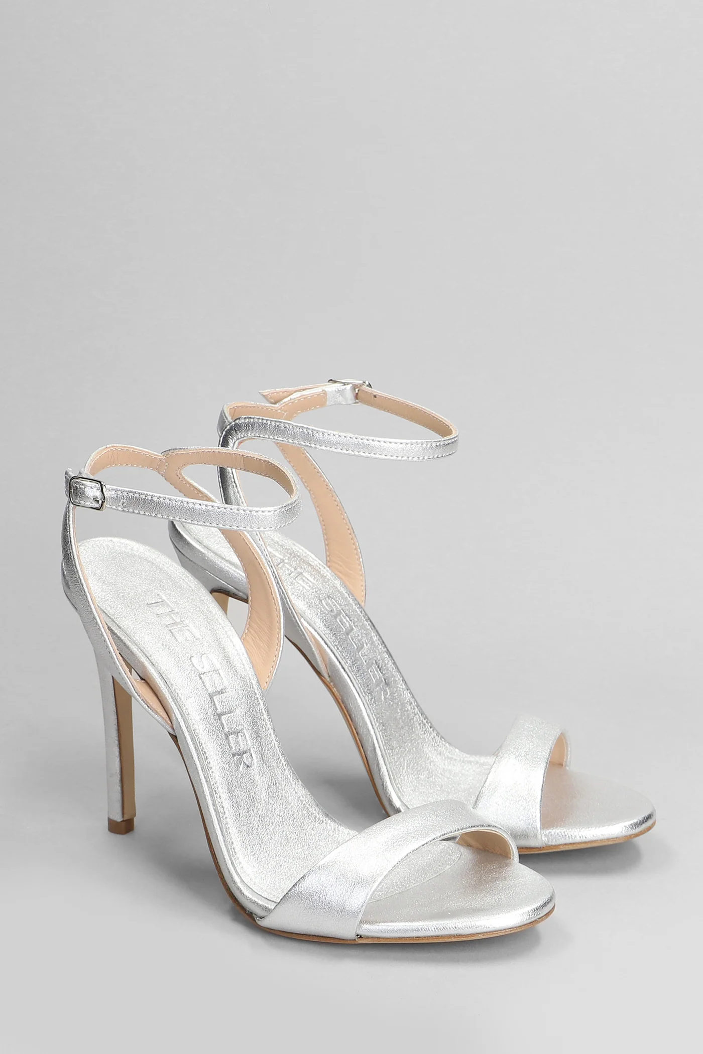 Sandals in silver leather - Image 2