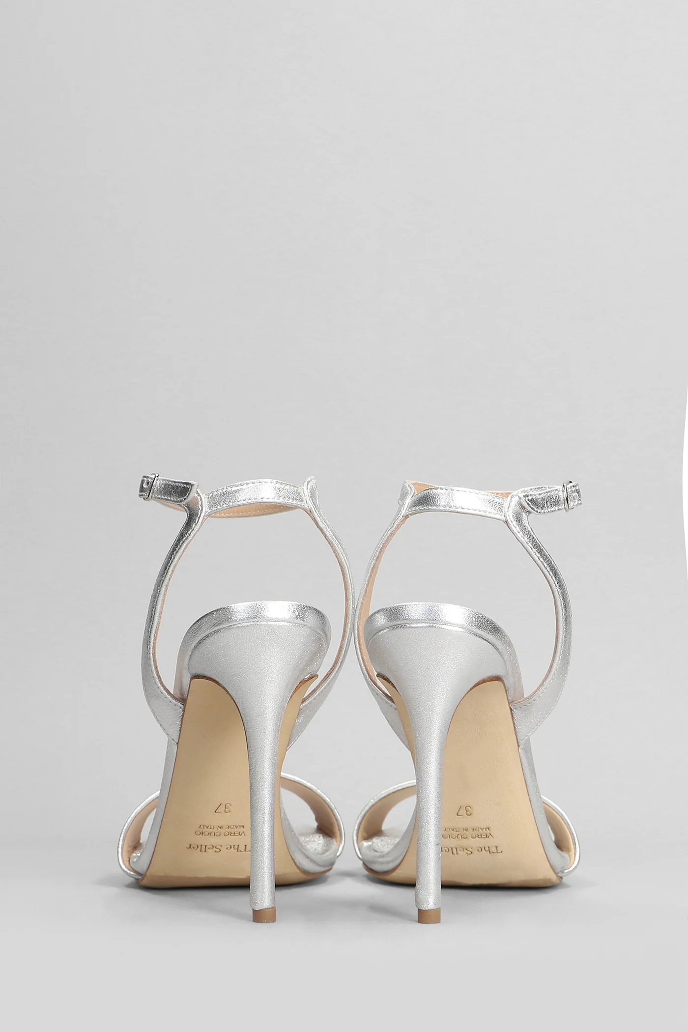 Sandals in silver leather - Image 4
