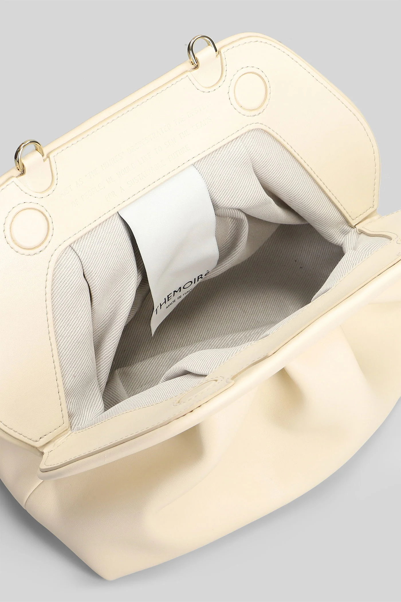 Bios Medium Shoulder bag in beige faux leather - Image 4