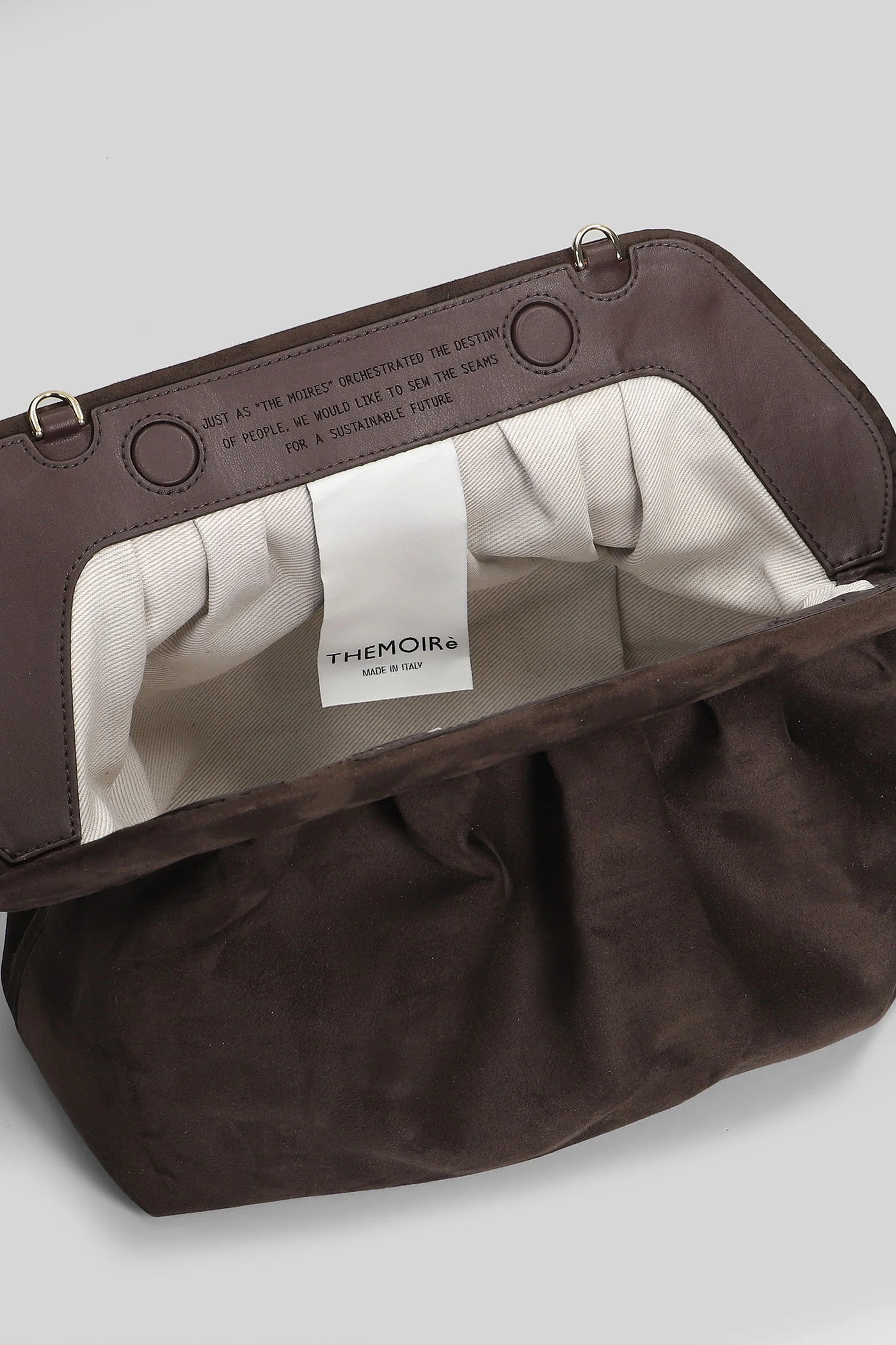 Bios Suede Clutch in brown suede - Image 4
