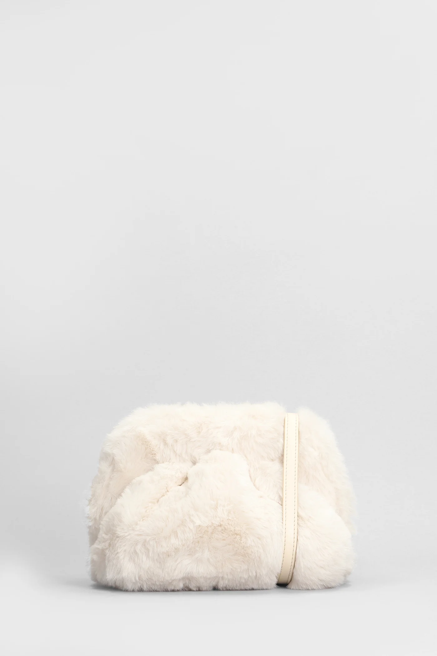 Gea Fur Clutch in beige polyester