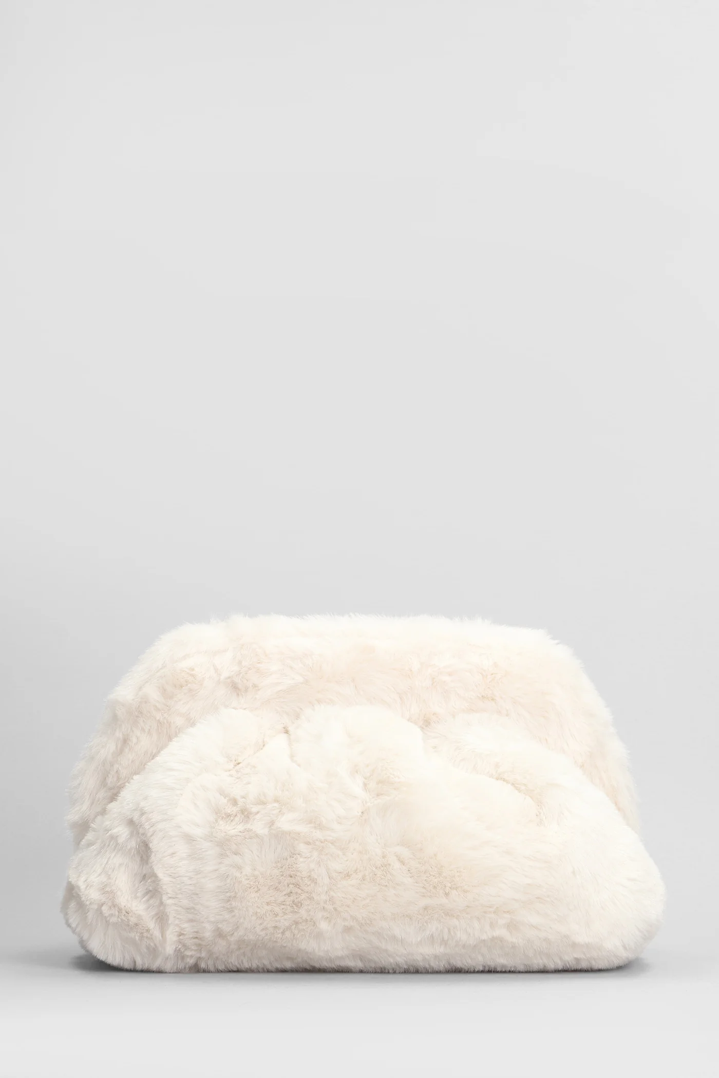 Tia Fur Clutch in beige polyester - Image 3