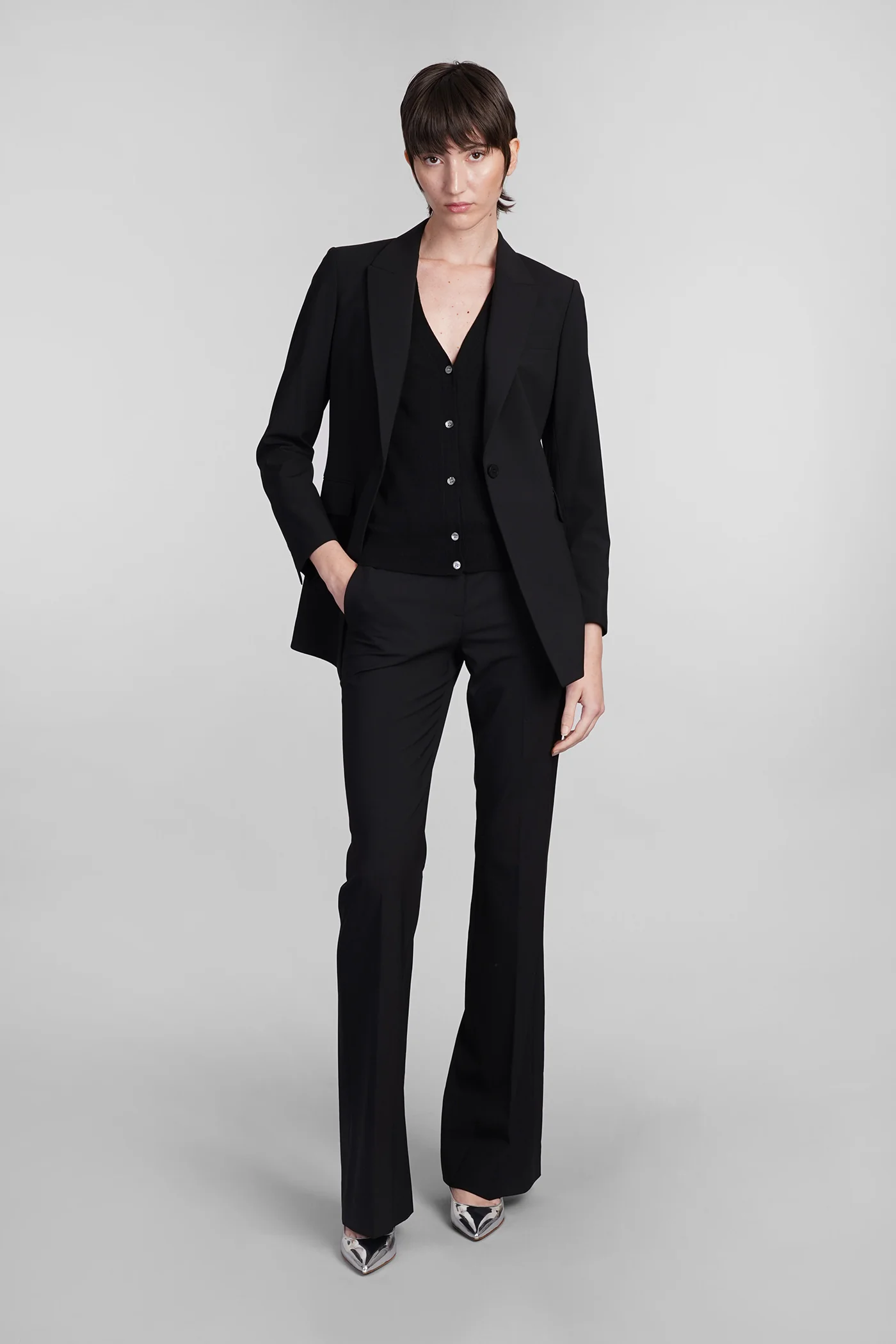 Blazer in black wool - Image 2