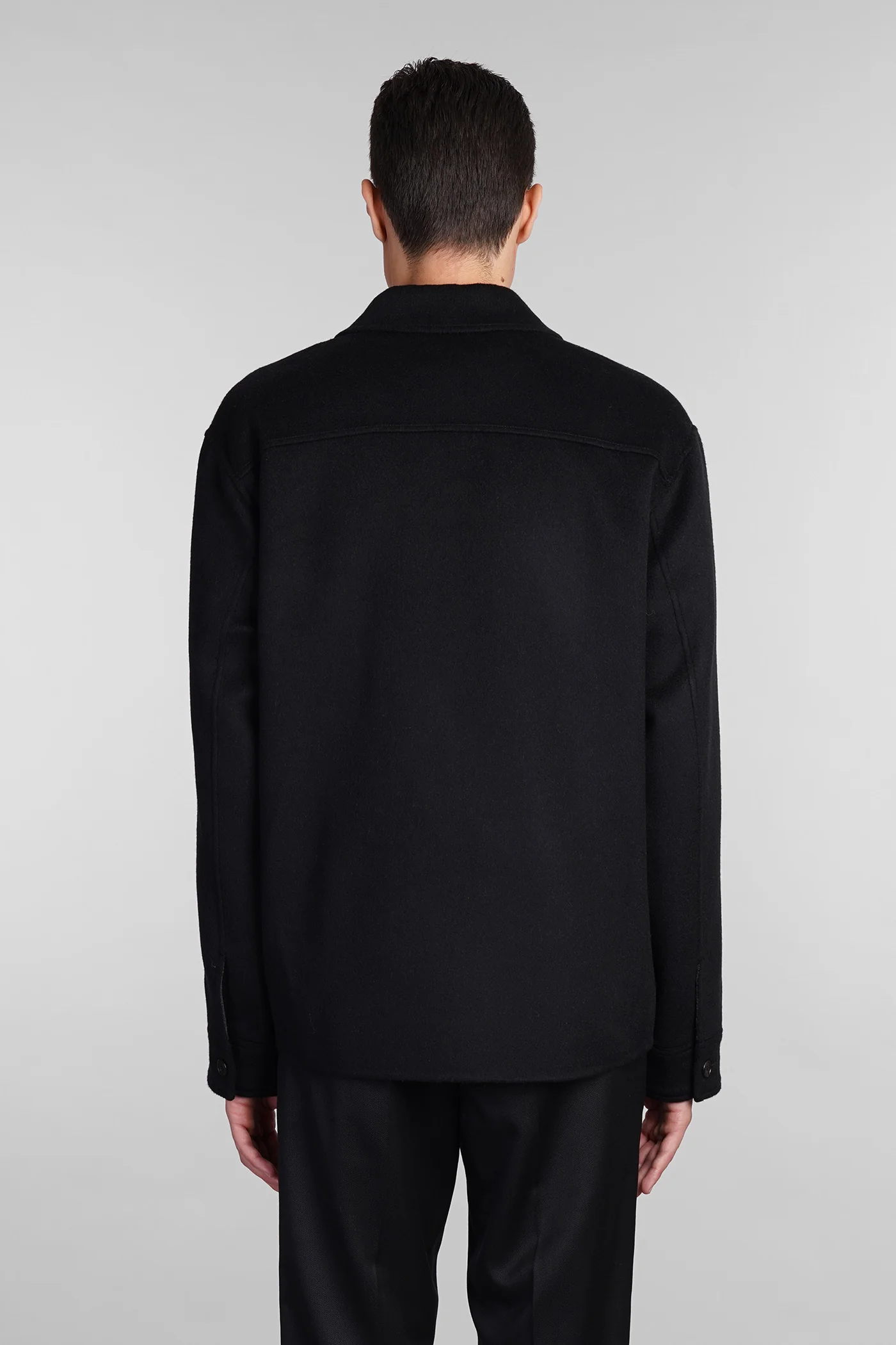 Casual jacket in black wool - Image 3