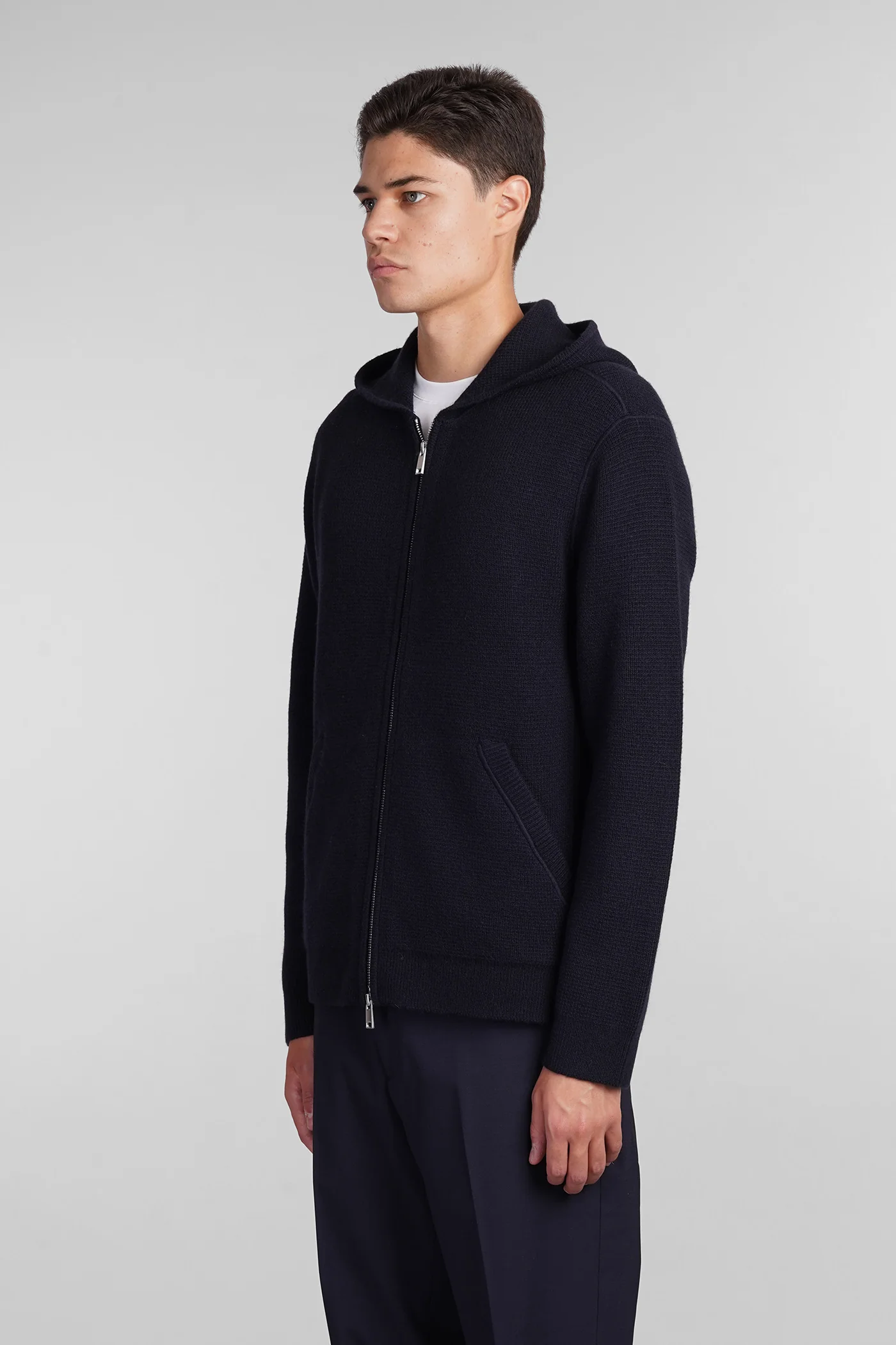 Casual jacket in blue cashmere - Image 4