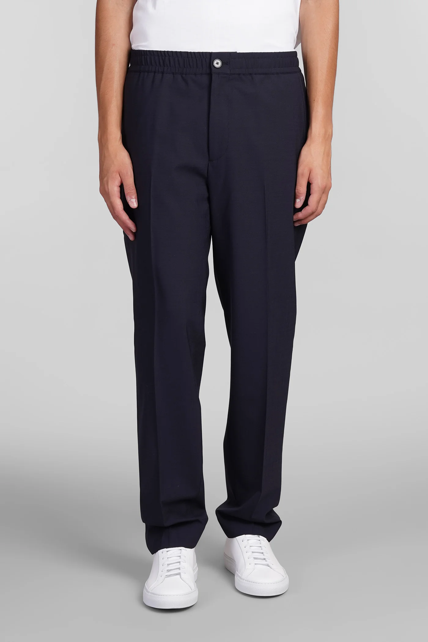 Pants in blue wool