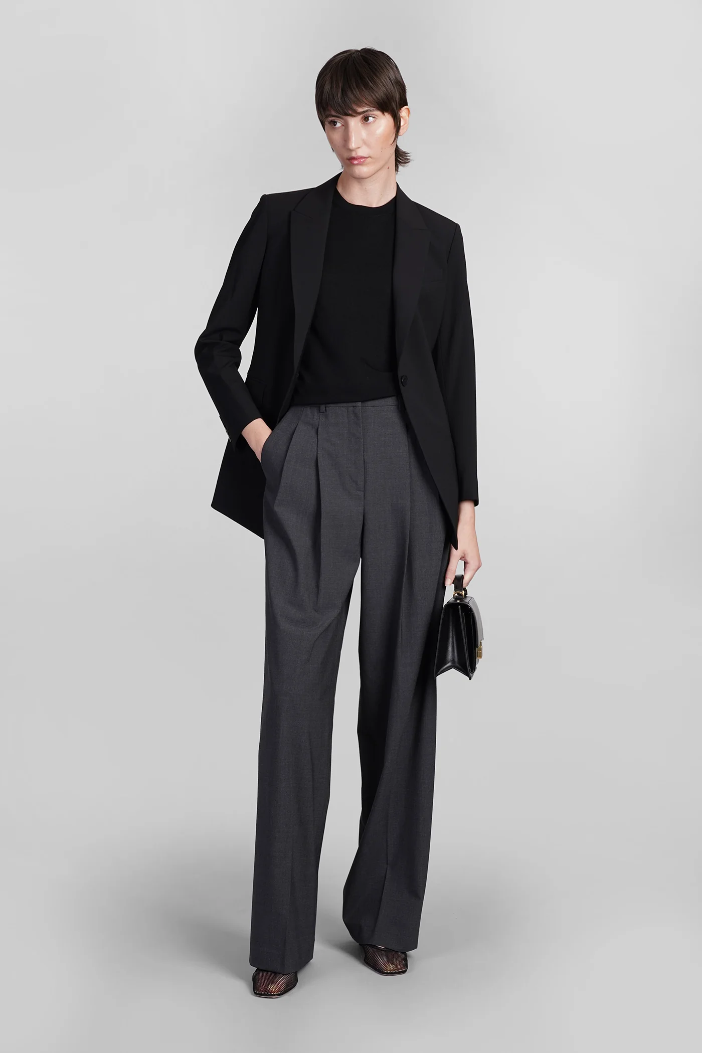 Pants in grey polyamide polyester - Image 2
