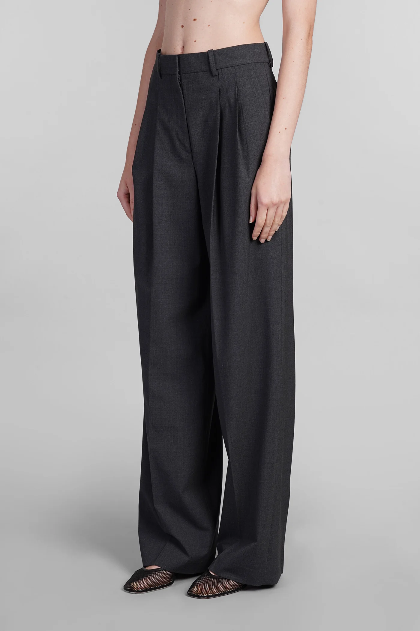Pants in grey polyamide polyester - Image 4