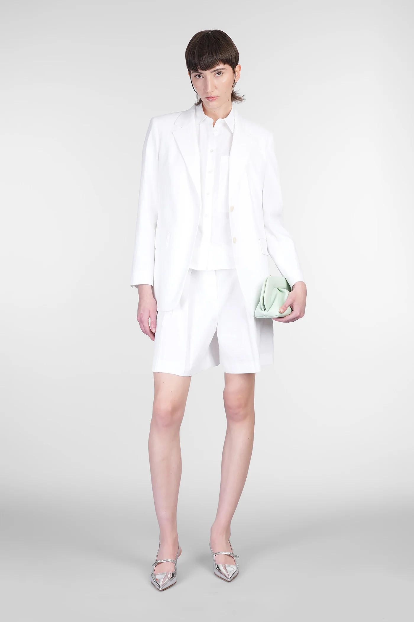Shorts in white linen - Image 2