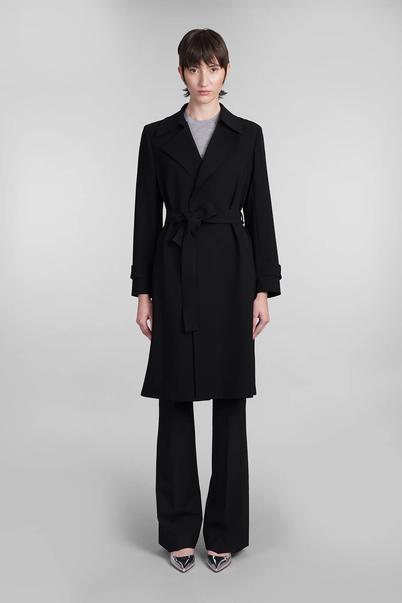 Trench in black Triacetate