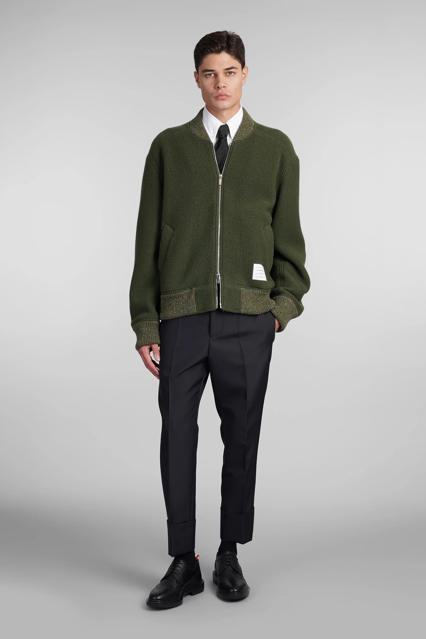 Bomber Jacket in green wool - Image 2