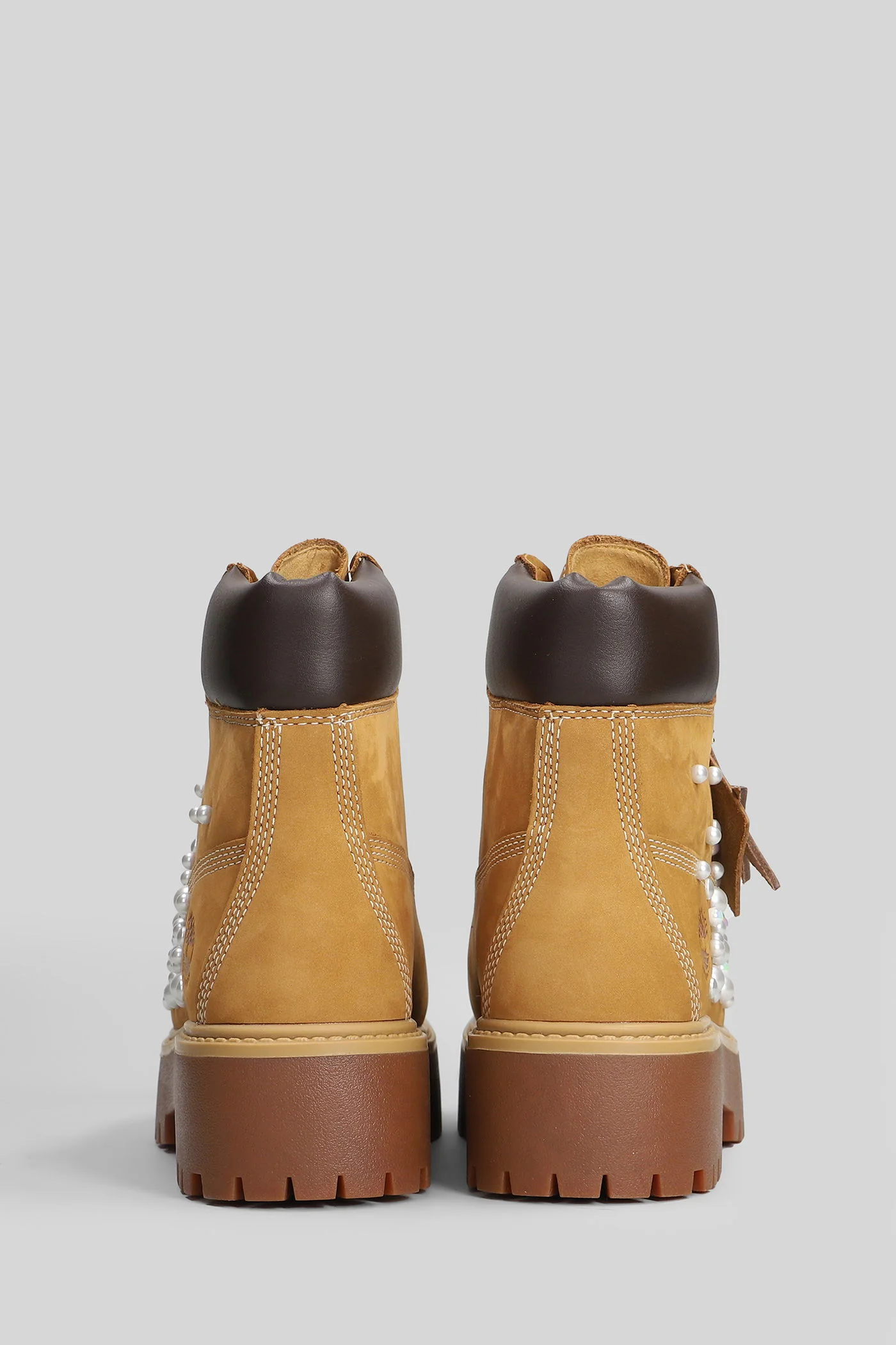 Stone Street In Lace Combat boots in beige nubuck - Image 4