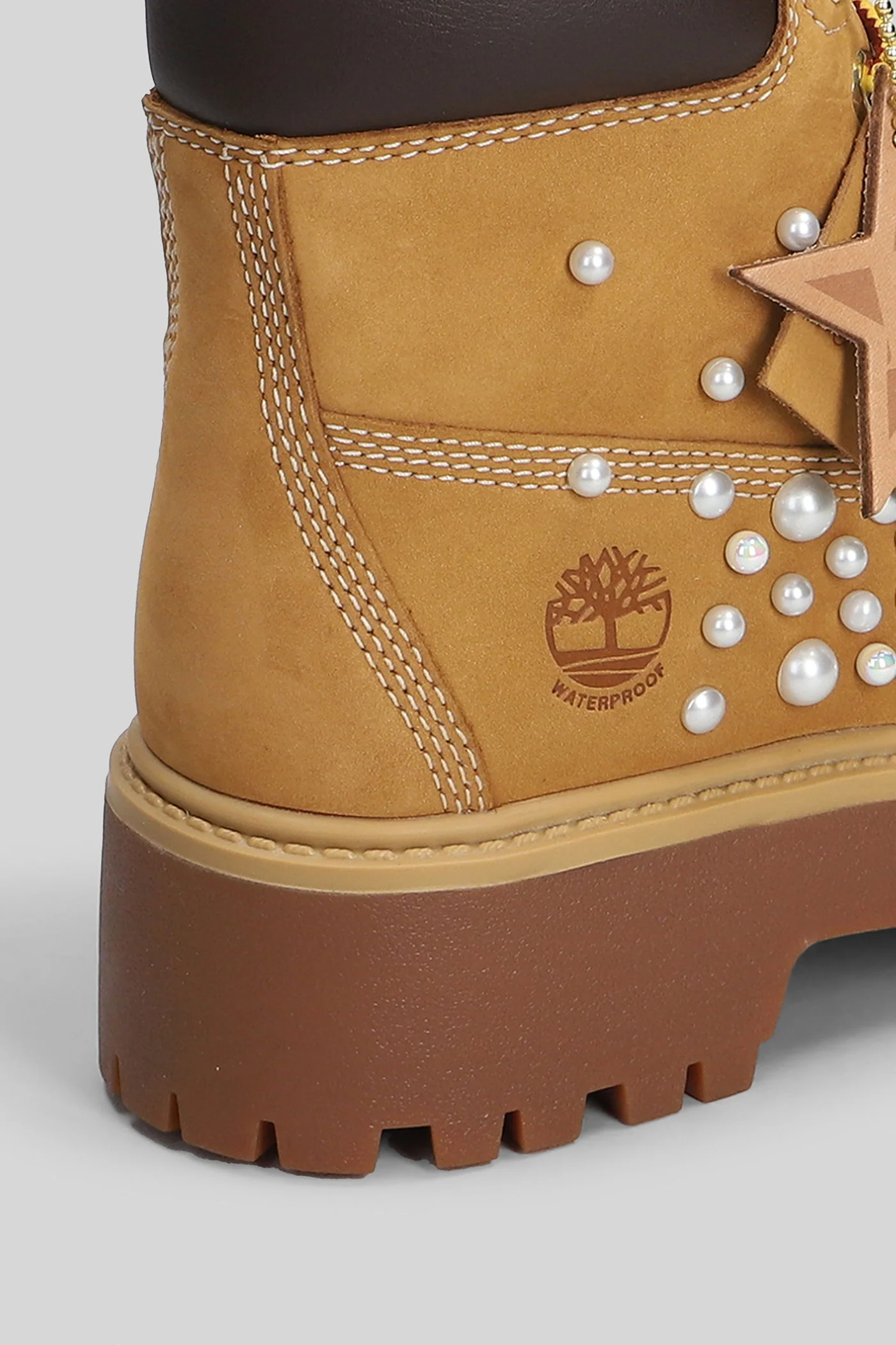 Stone Street In Lace Combat boots in beige nubuck - Image 5