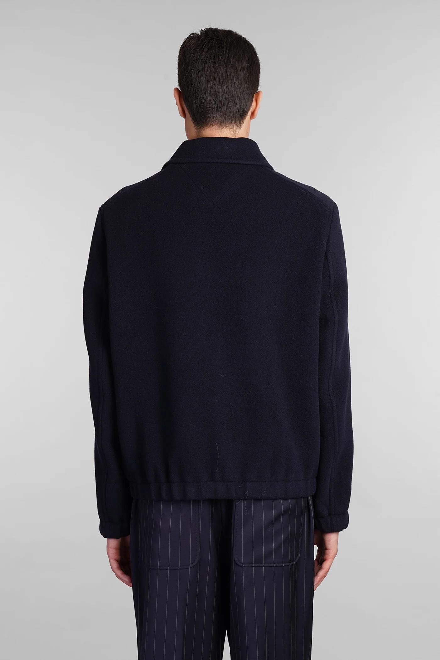 Casual jacket in blue wool - Image 3