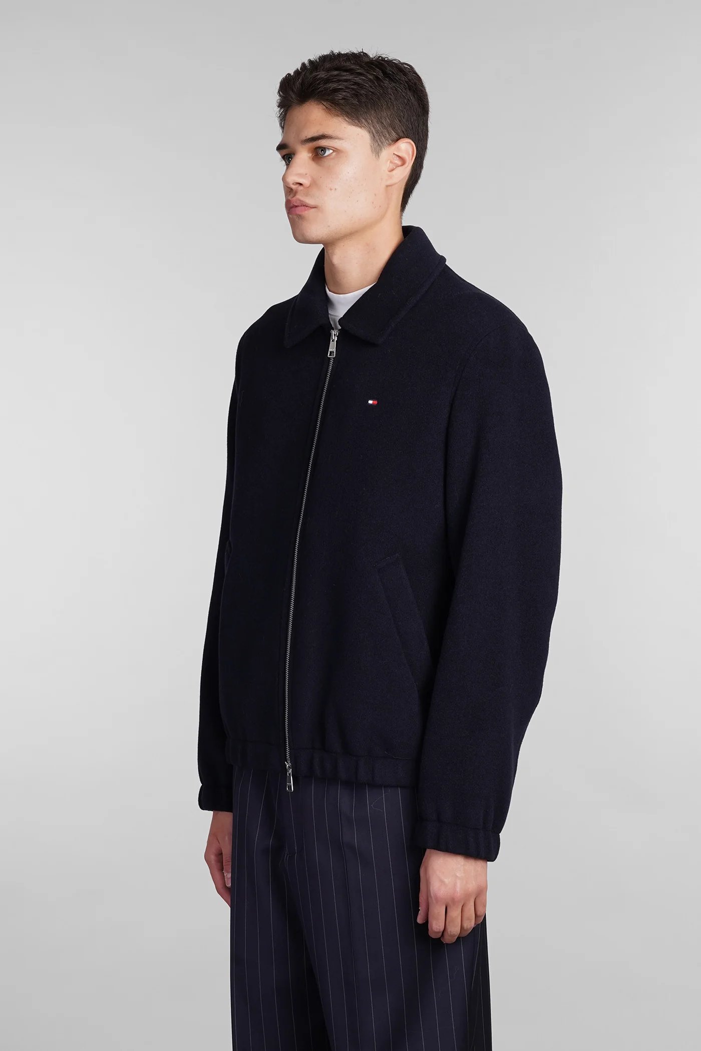 Casual jacket in blue wool - Image 4