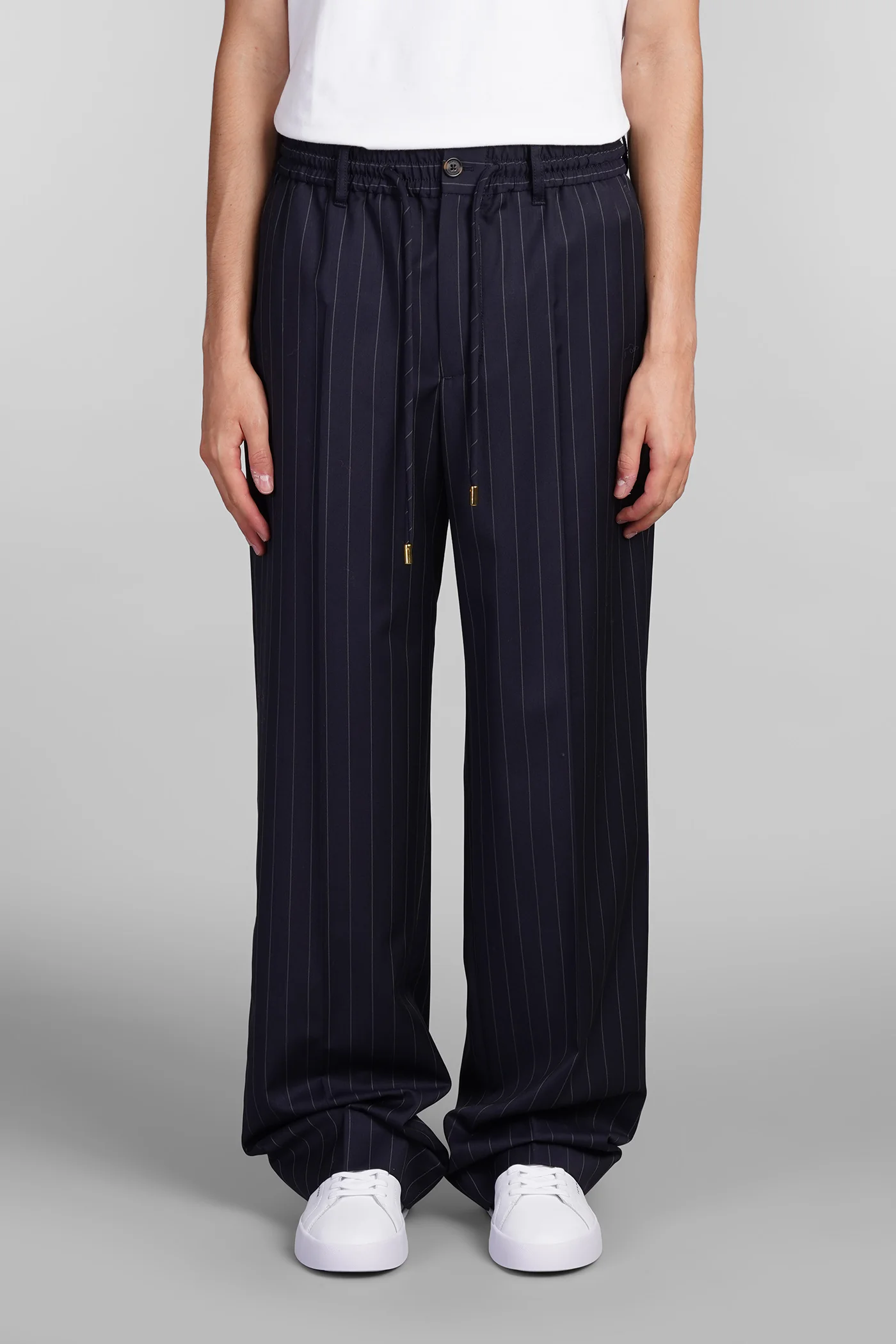 Pants in blue wool