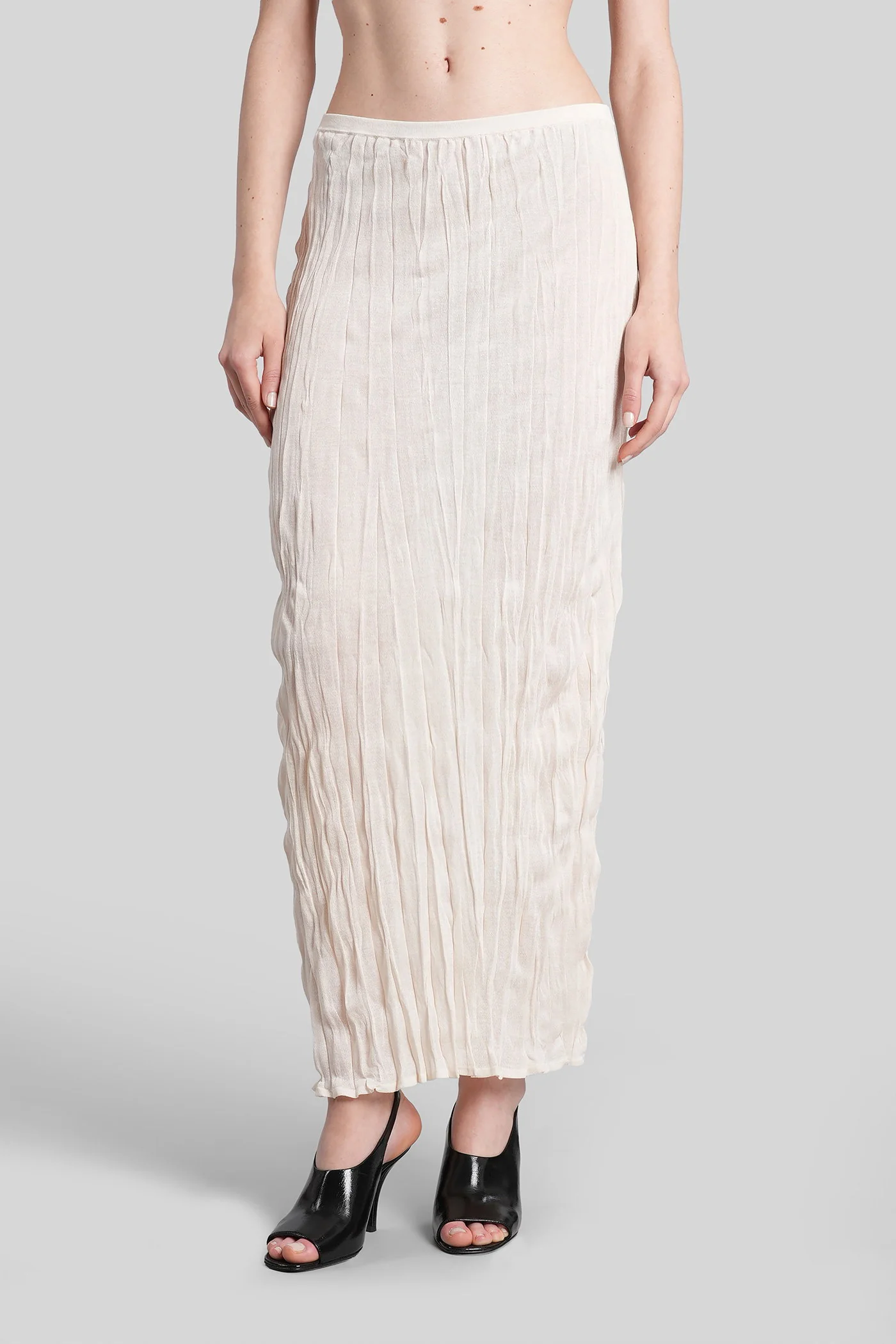 Skirt in beige viscose