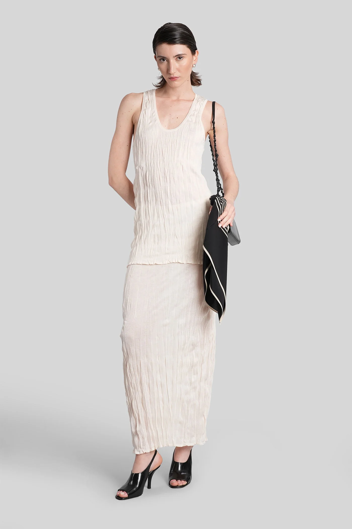 Skirt in beige viscose - Image 2