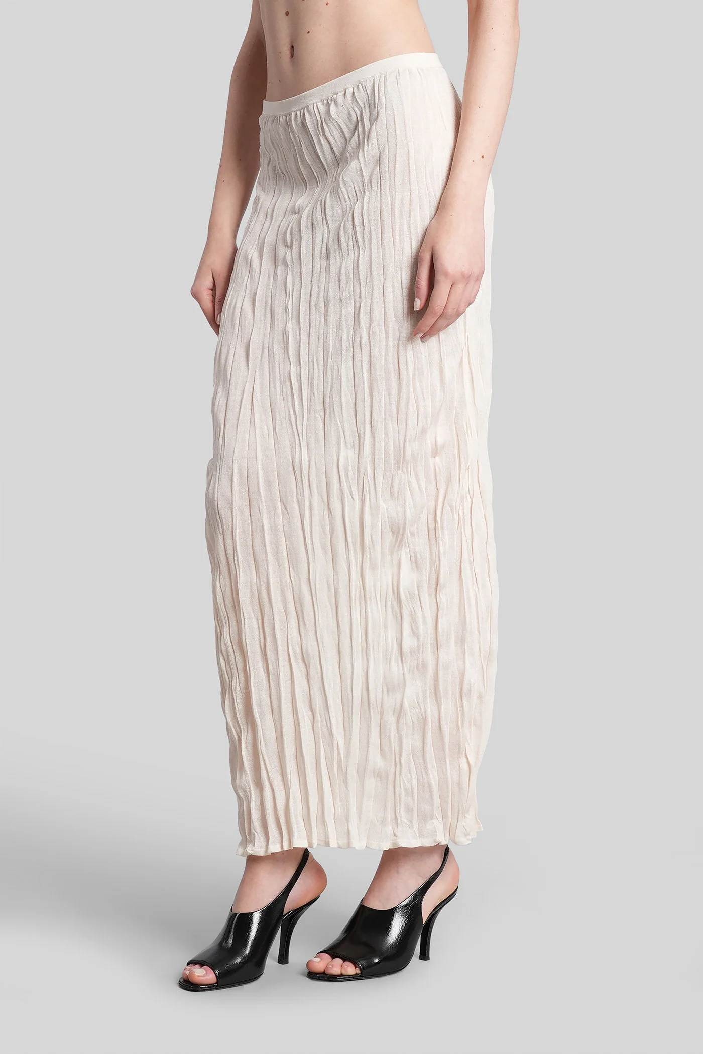 Skirt in beige viscose - Image 4