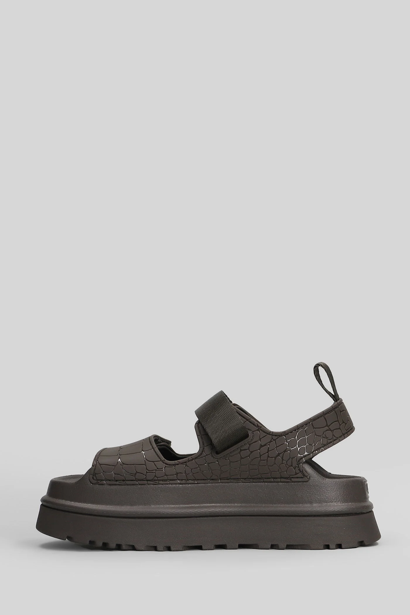 Goldenglow Embossed Sandals in brown rubber/plasic - Image 3
