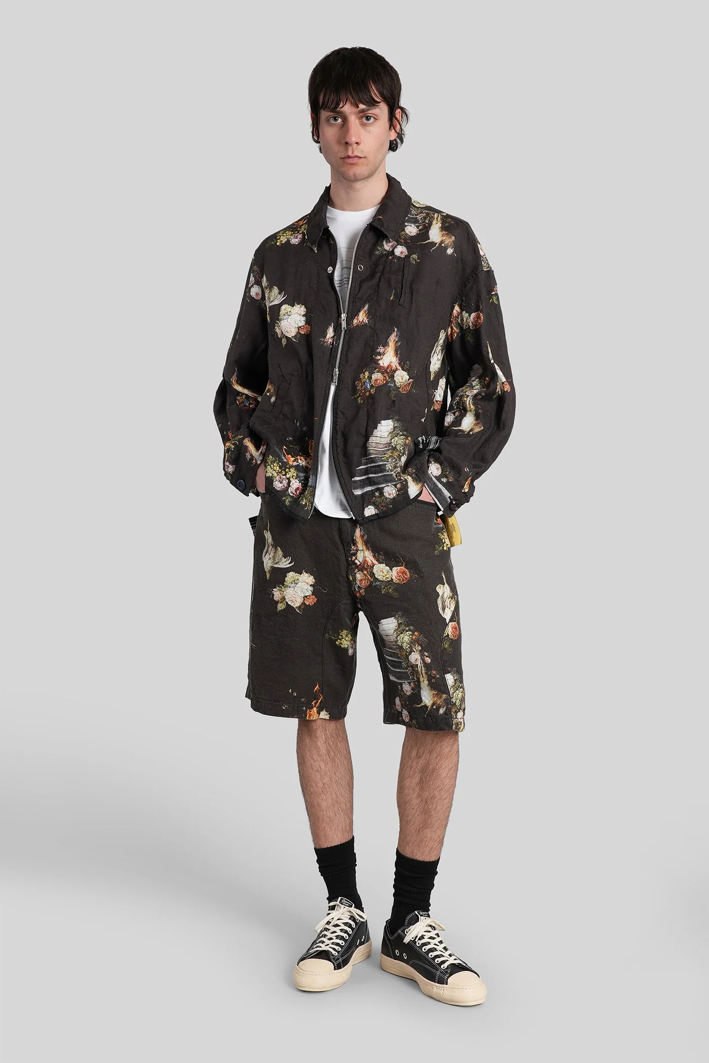 Casual jacket in black linen - Image 2